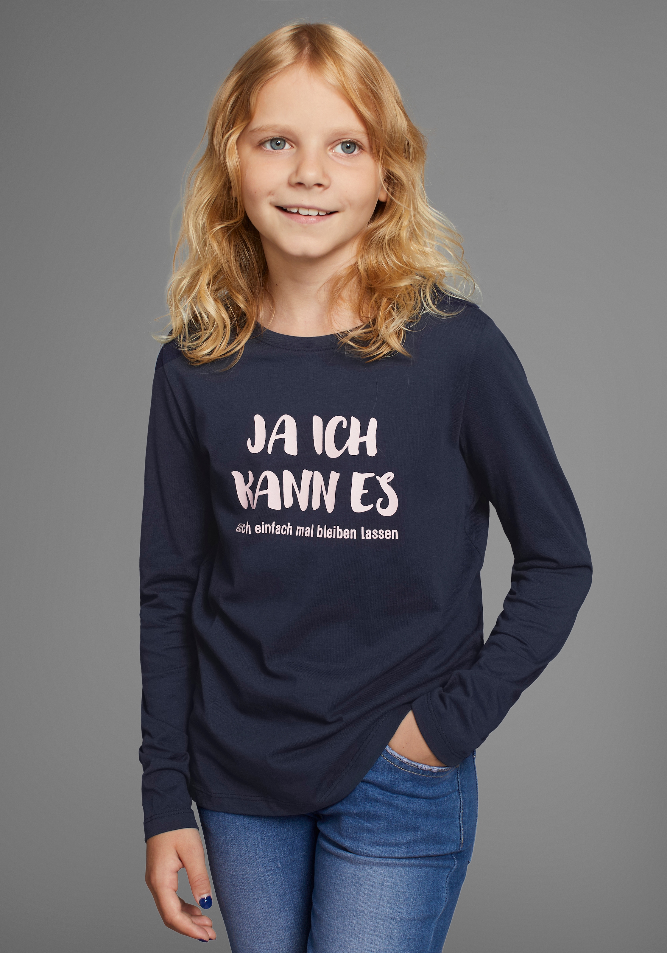 Langarmshirt »Ja ich kann es ... - Spruch«, Sprücheshirt für Mädchen