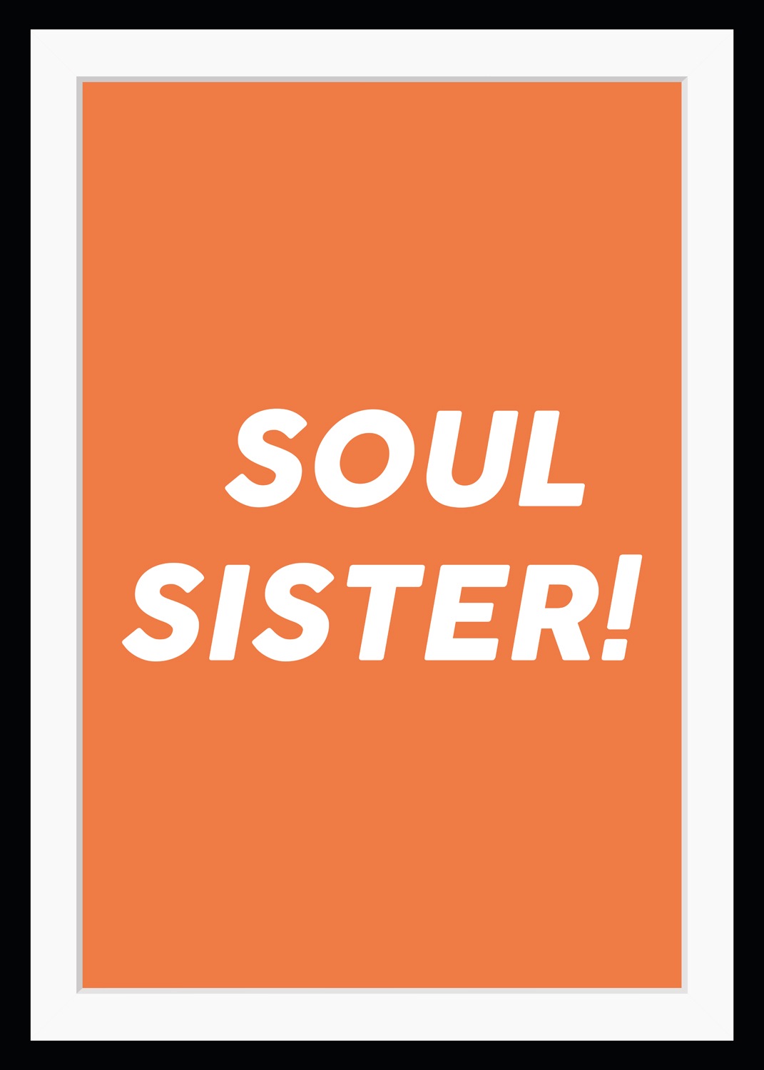 Image of queence Bild "SOUL SISTER" Schriftzug Schriftzüge Sprüche HD Premium Poster-Druck inkl. Holzrahmen