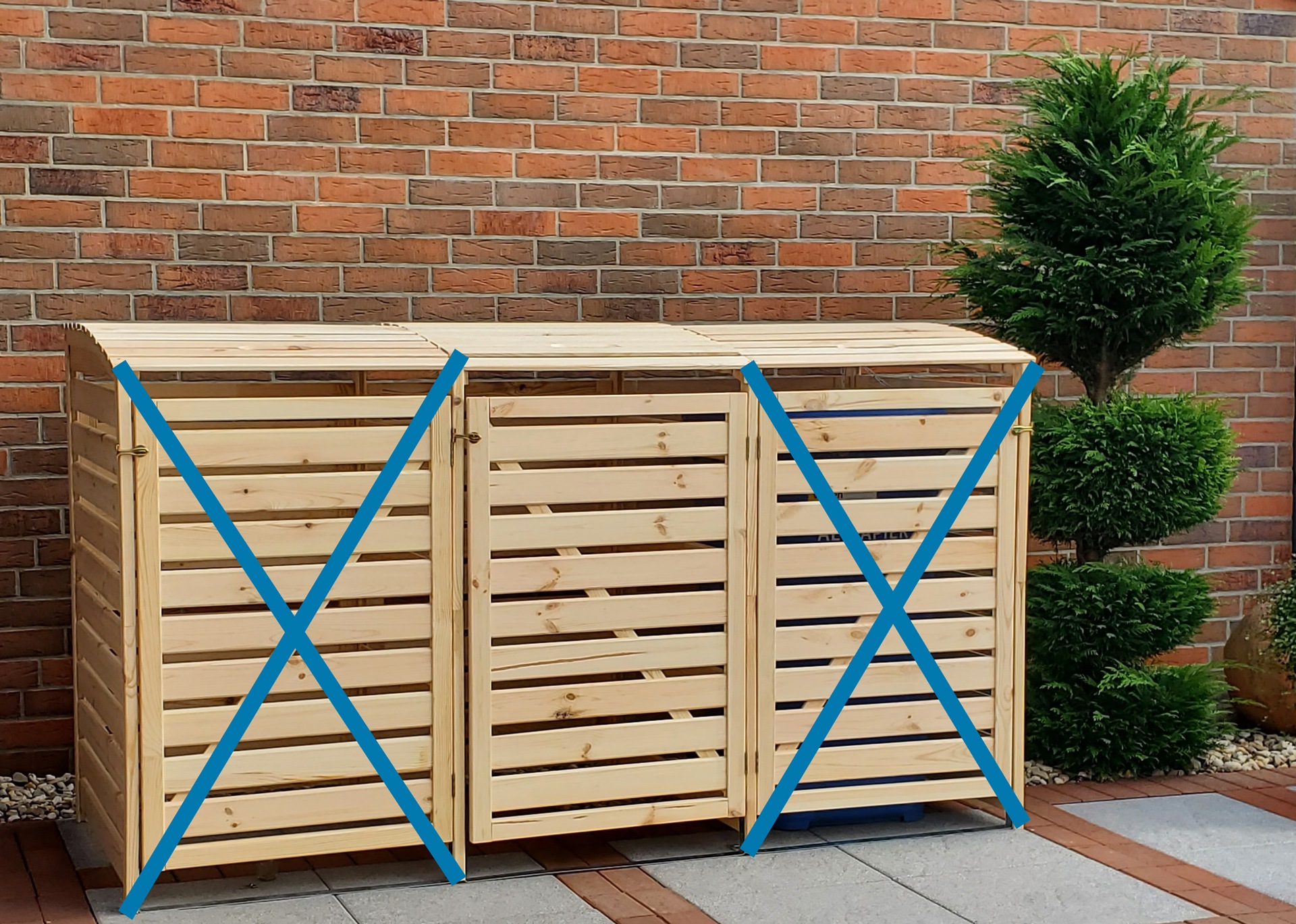 promadino Coffre à poubelles »Erweiterungsset für Vario III, aus Massivholz« compatible avec toutes les poubelles jusqu'à 240 litres