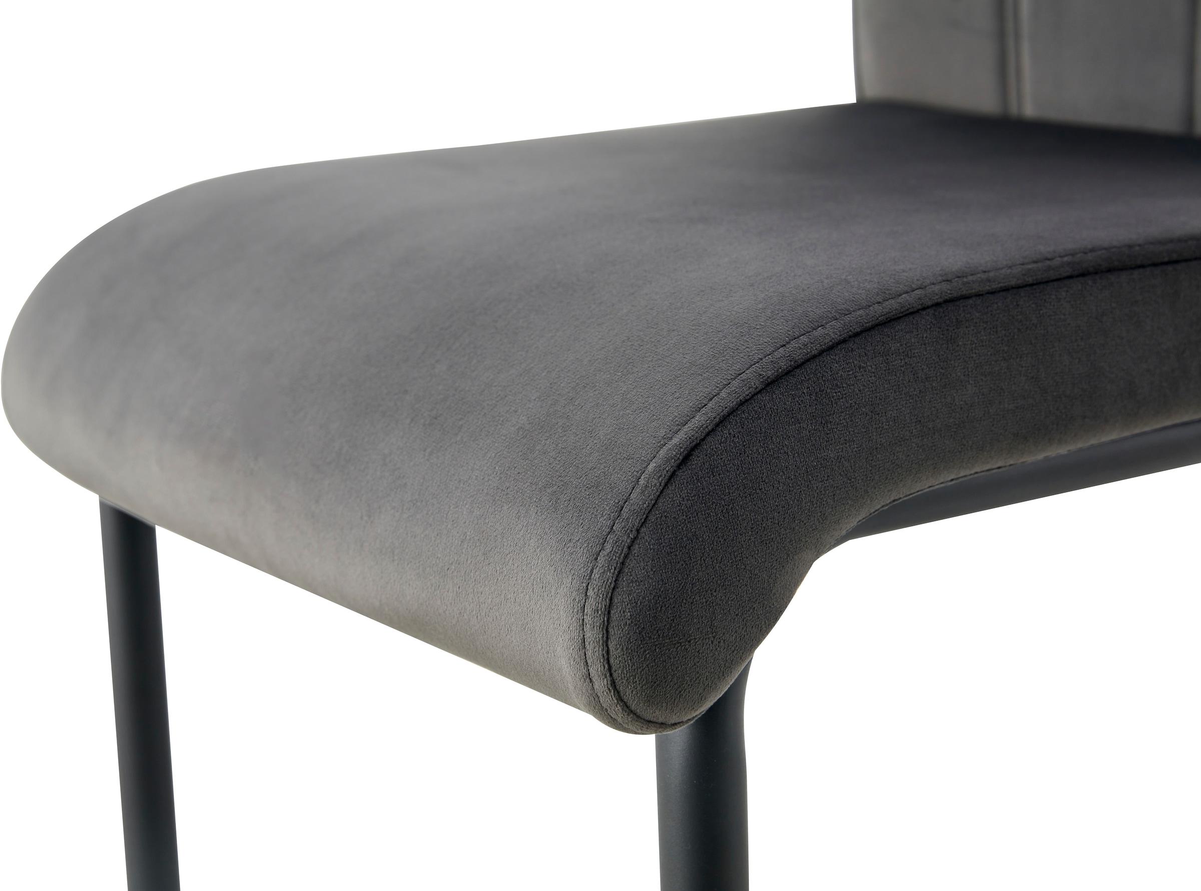 Home affaire Esszimmerstuhl »AIRDRIE, 2er Set, mit Metallgestell in matt schwarz« (Set) 2 Stk.in verschiedenen Farben, Belsatbarkeit pro Stuhl 120 kg