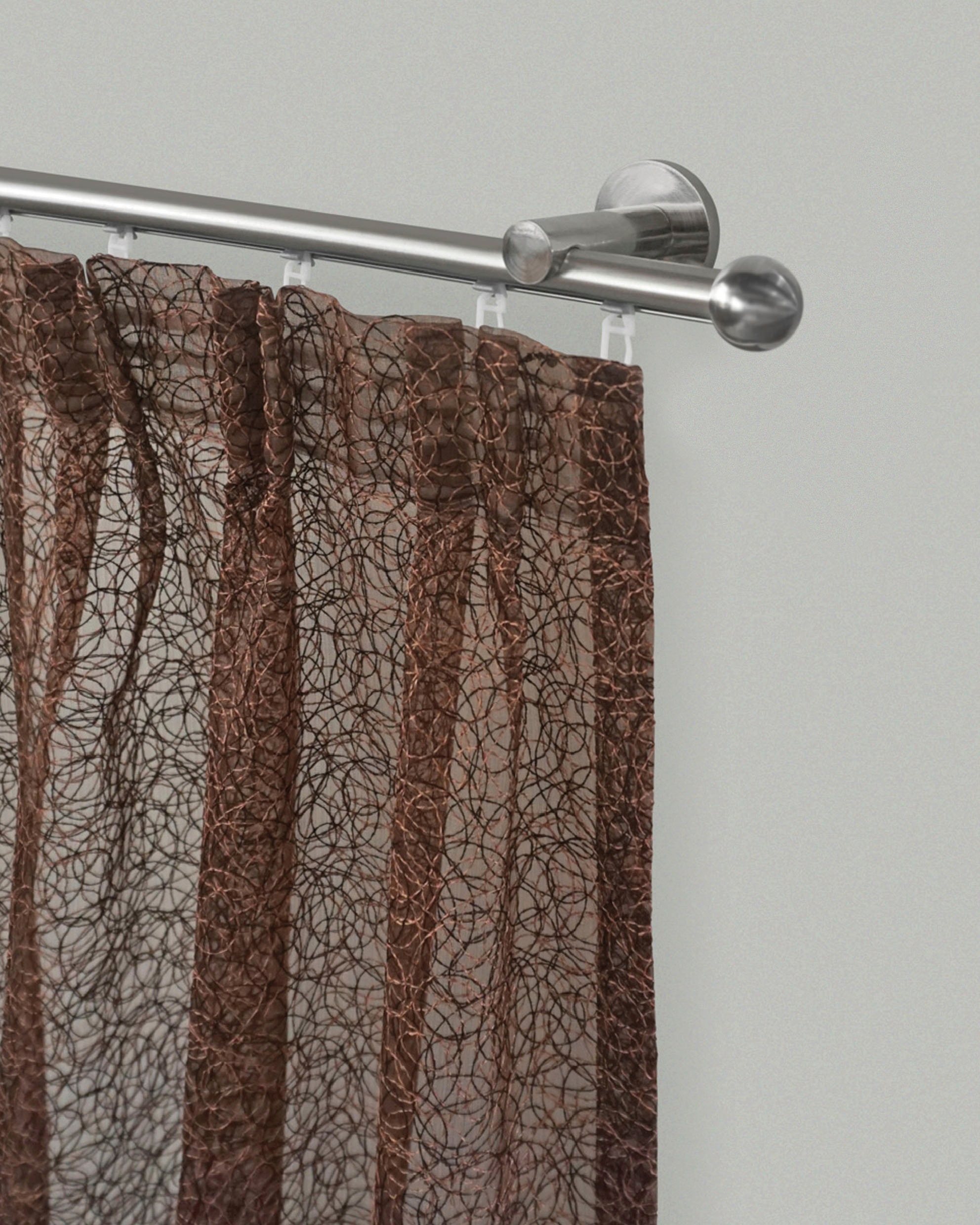 Image of GARESA Gardinenstange »KUGEL«, 1 läufig-läufig, Wunschmasslänge, Vorhanggarnitur, Innenlauf, einfache Montage, mit Profilverbinder verlängerbar, Wandmontage, Kugel, edelstahl optik bei Ackermann Versand Schweiz