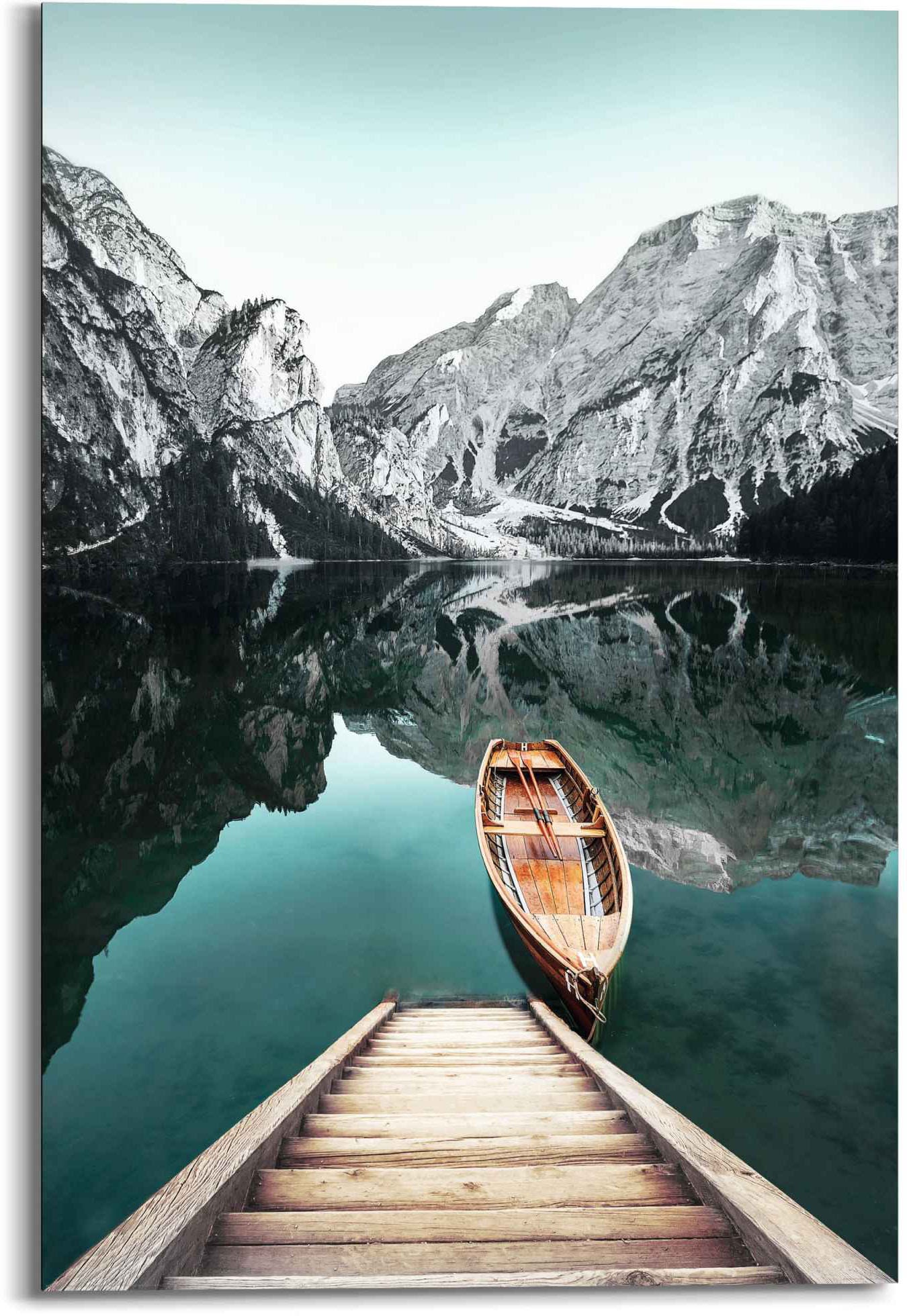Image of Reinders Wandbild "Wandbild Berg See Rocky Mountains - Glacier - Winter" Seelandschaft 1 Stk. tlg.