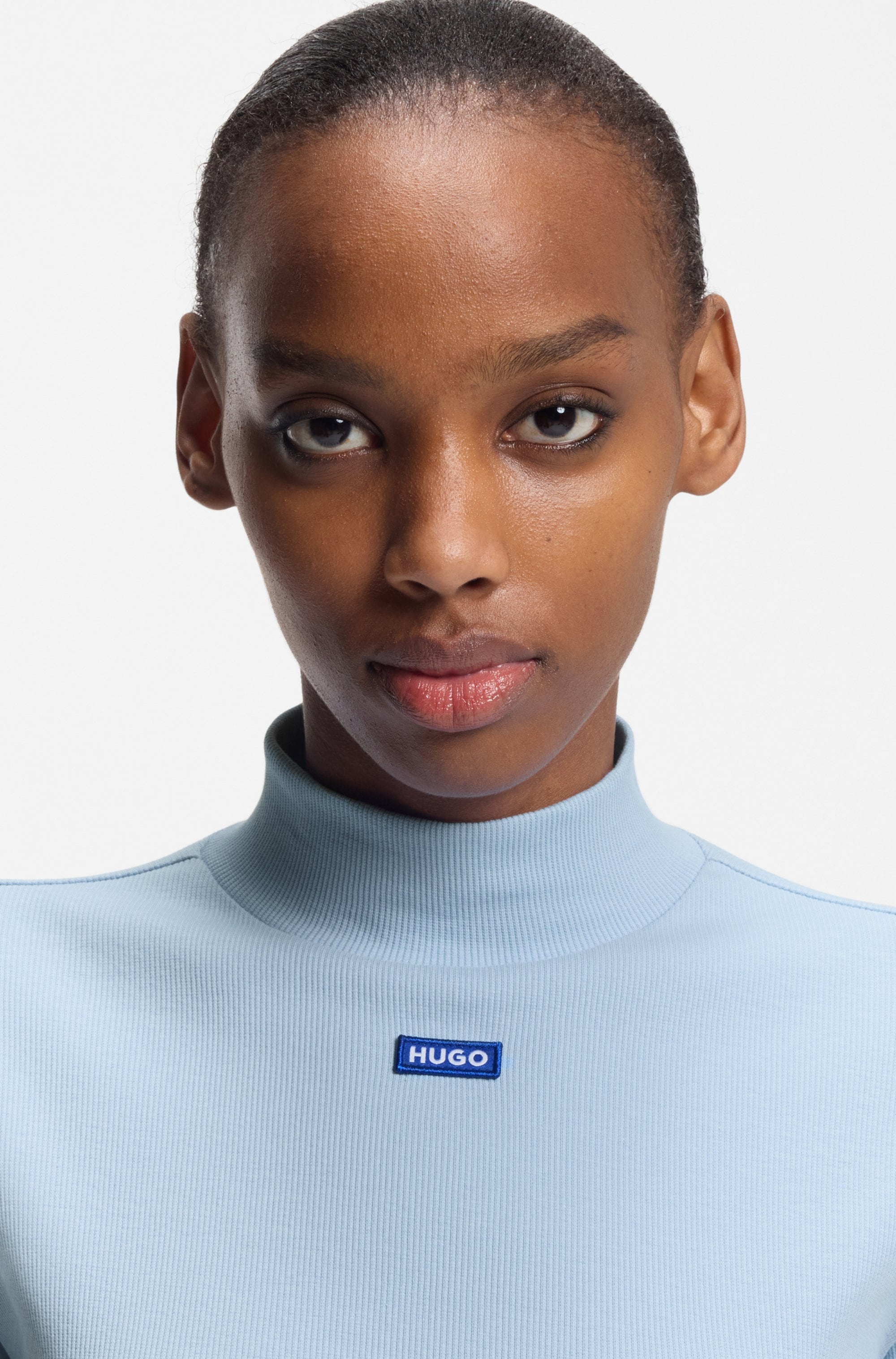 Image of HUGO Longsleeve "Easy Longsleeve" mit Stehkragen