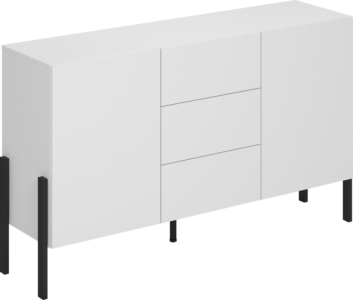 OTTO home Sideboard "Jukon, Breite 150 bzw.180 cm, moderne grifflose Kommode" Schubladenschrank 2 Türen/3 Schubkästen, push-to-open-Funktion