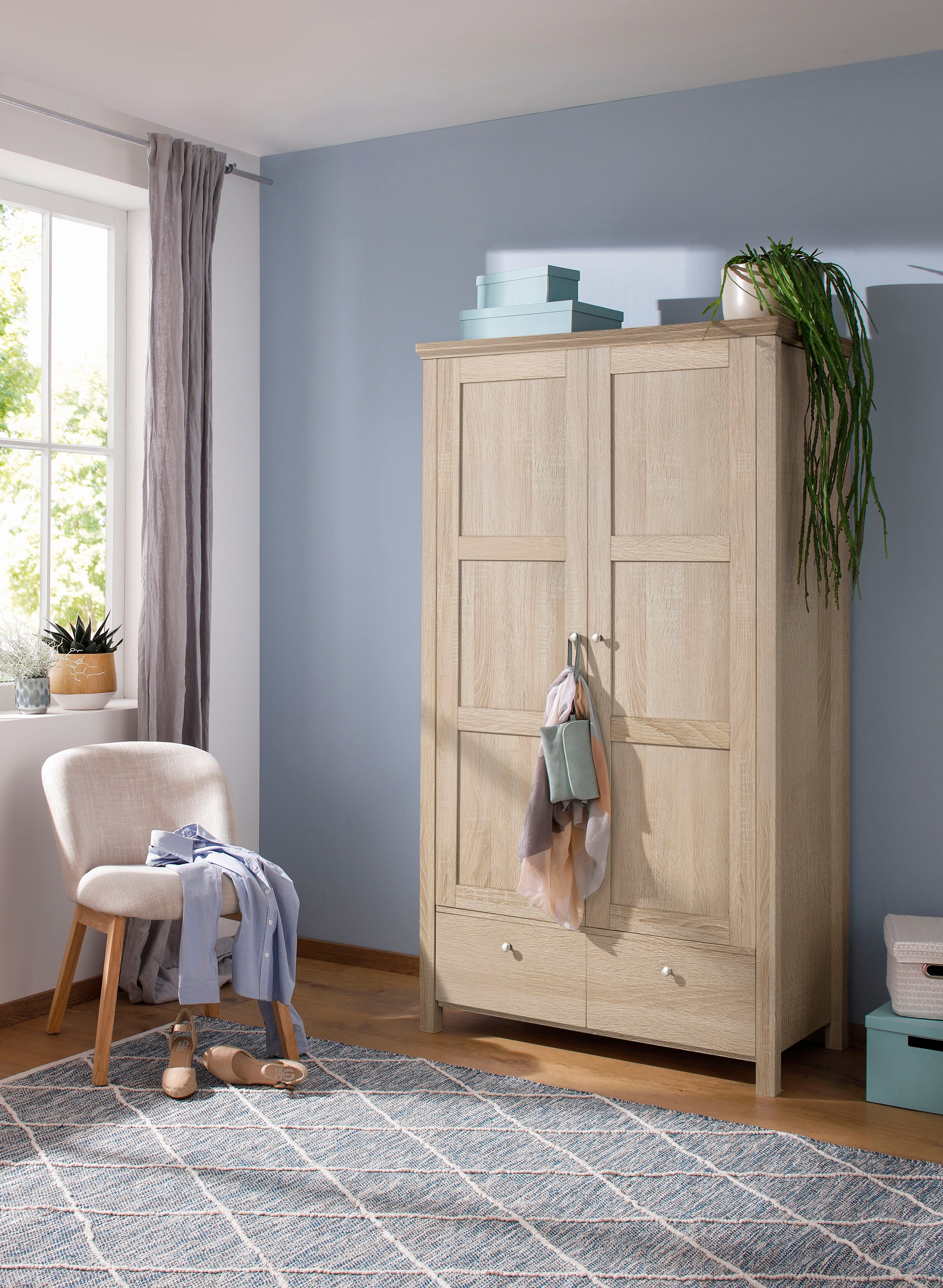 Image of Home affaire Kleiderschrank »Margaret«, mit Einlegeboden und Kleiderstange hinter die Türen, 2 Schubkasten, in verschiedenen Farbvarianten erhältlich, Höhe 180 cm bei Ackermann Versand Schweiz