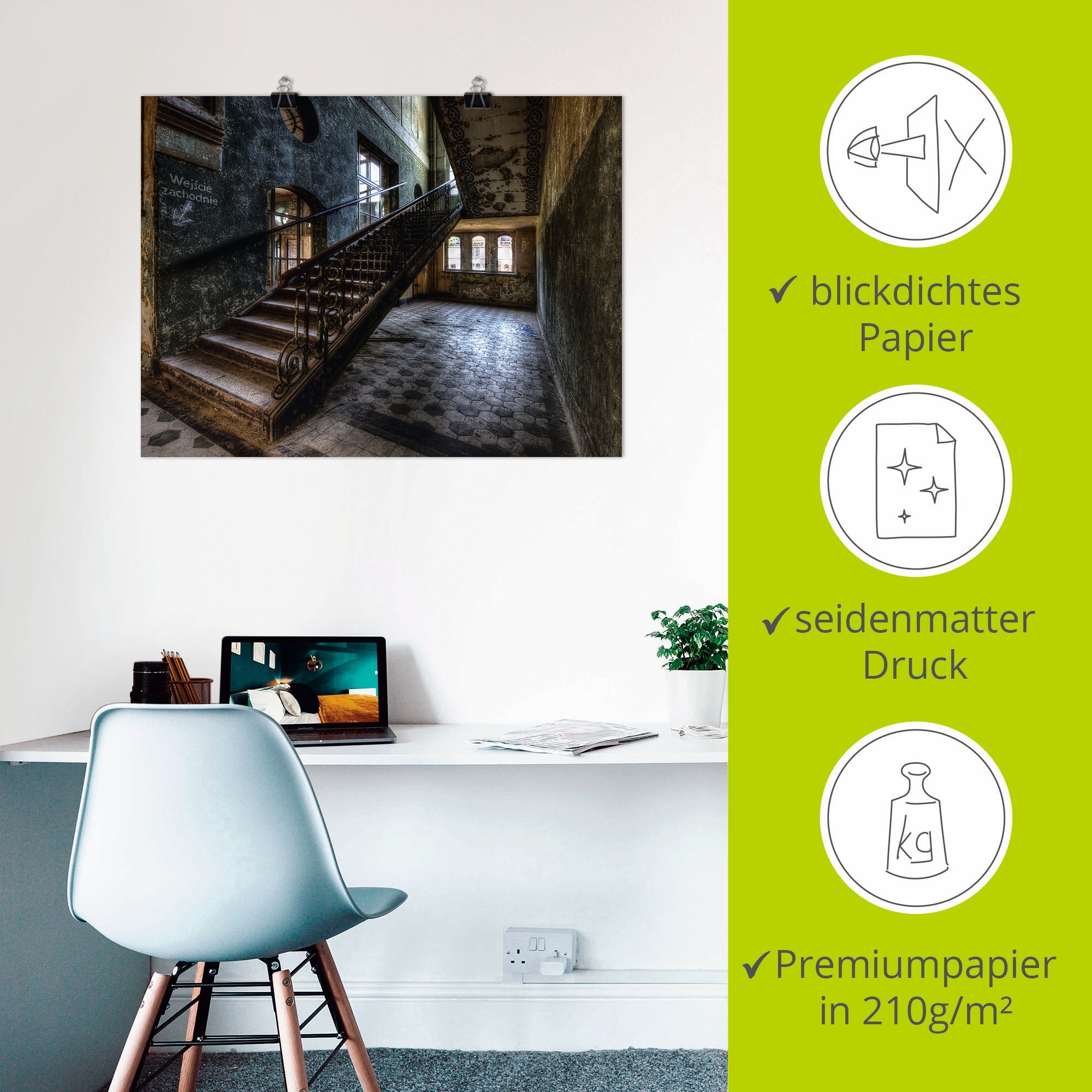 Artland Wandbild »Lost Place - Treppen« Architektonische Elemente 1 Stk. tlg. als Leinwandbild, Poster in verschied. Grössen