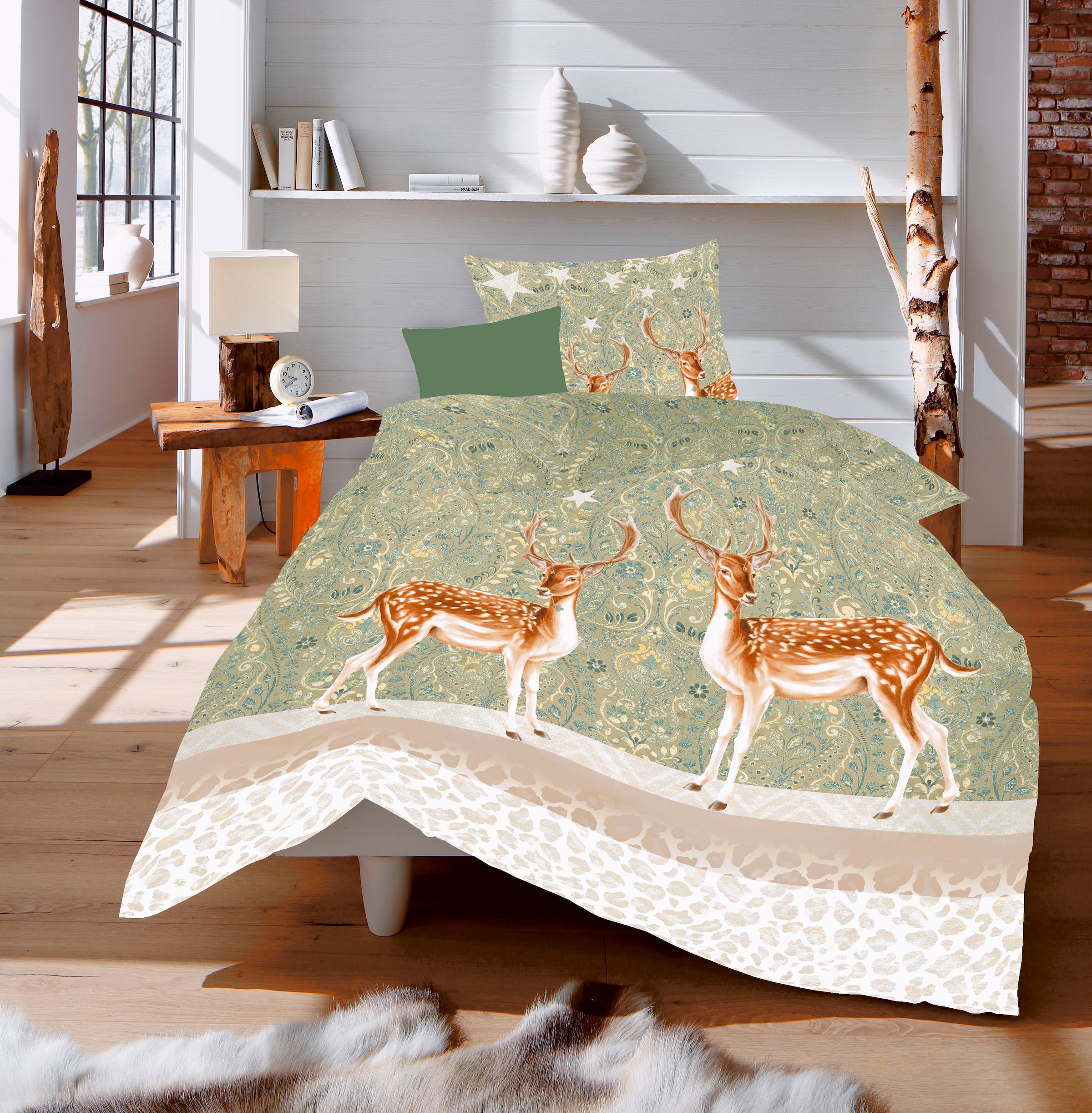 fleuresse Bettwäsche »Aspen 4114«, Feinbiber, Baumwolle, in Gr. 135x200, 155x220, 200x200cm