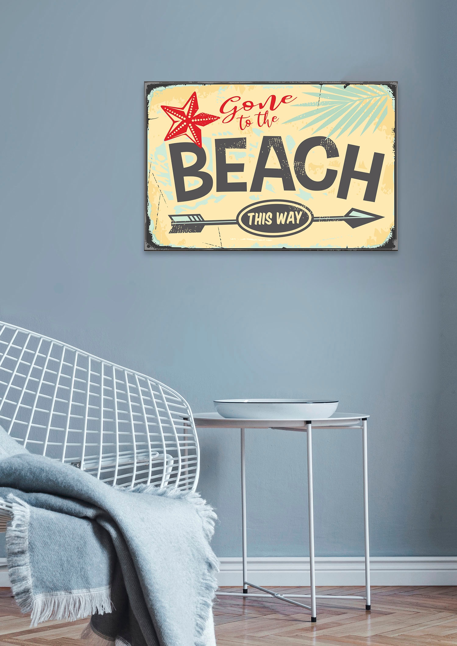 Image of queence Metallbild "To The Beach" Schriftzug Schriftzüge Sprüche Sprüche & Texte Strand 1 Stk. tlg. Stahlschilder
