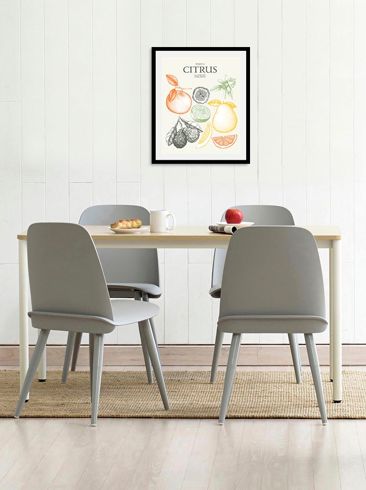 Image of queence Bild "Citrus" Essen Italien Kunst Lebensmittel Obst Obst Bilder Schriftzug Spanien 1 Stk. tlg. gerahmt