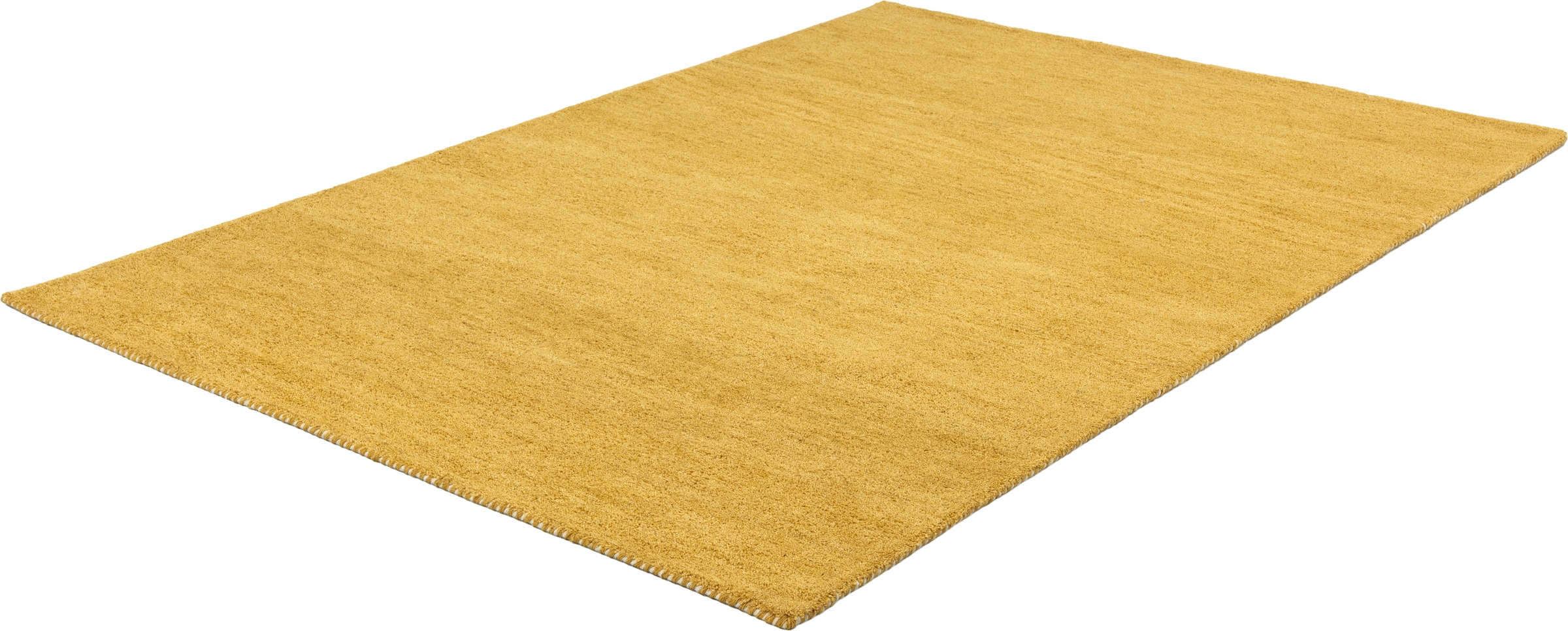 THEKO Wollteppich »Gabbeh Uni, Handgefertigt, meliert, auch als Läufer erhältlich, Wolle« rechteckig 14 mm Höhe Schlafzimmer, Wohnzimmer, Esszimmer, auch als Läufer oder rund