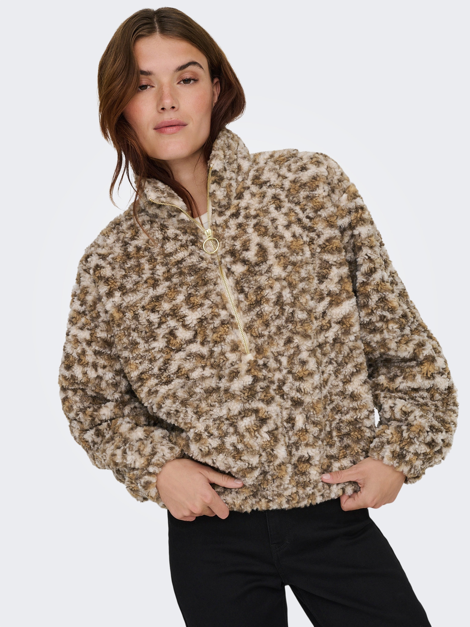 ONLY Sweatjacke »ONLXENA L/S TEDDY BOX SWT«