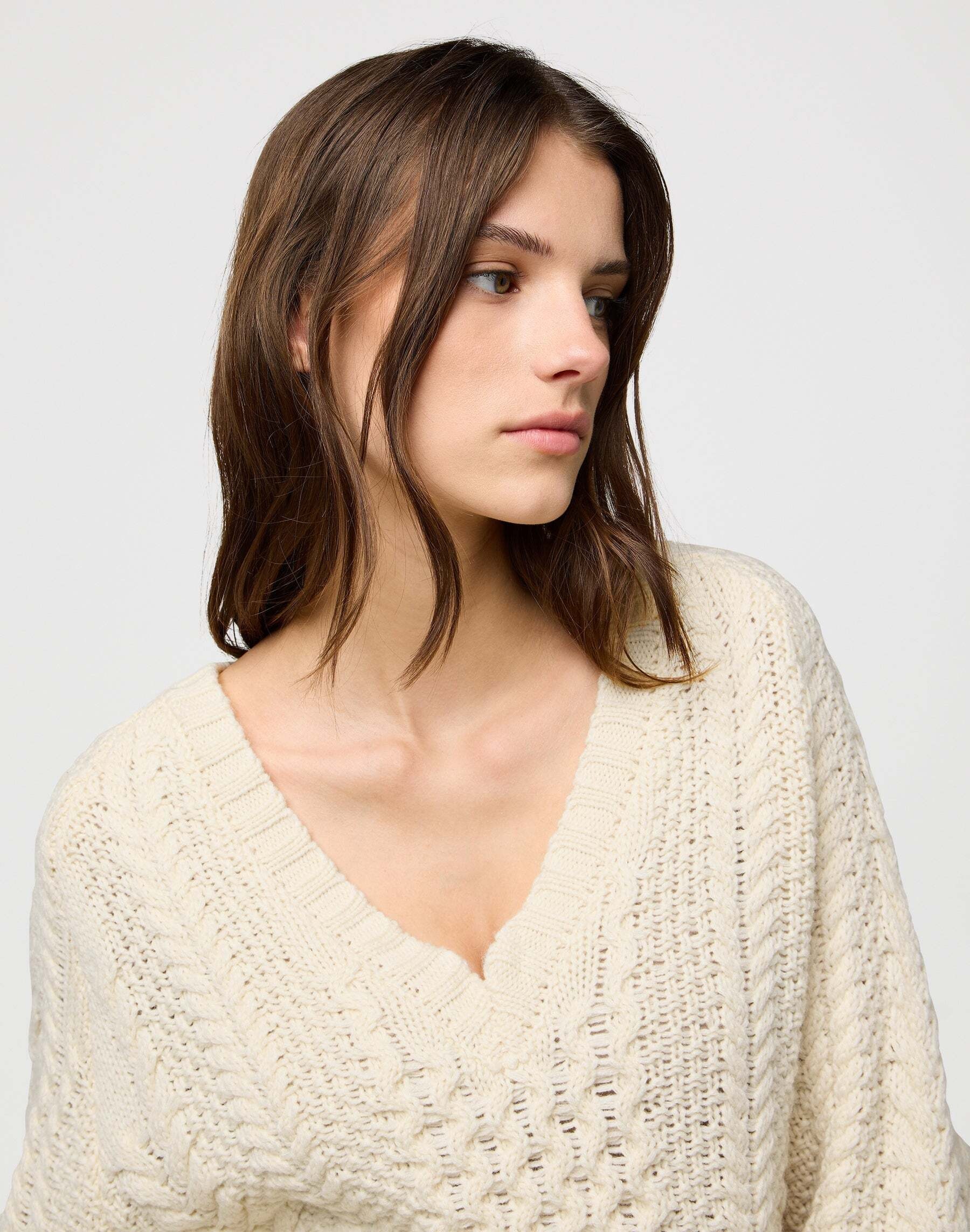 Wrangler Pull en tricot »WRANGLER Pullover V Neck Cable Knit«