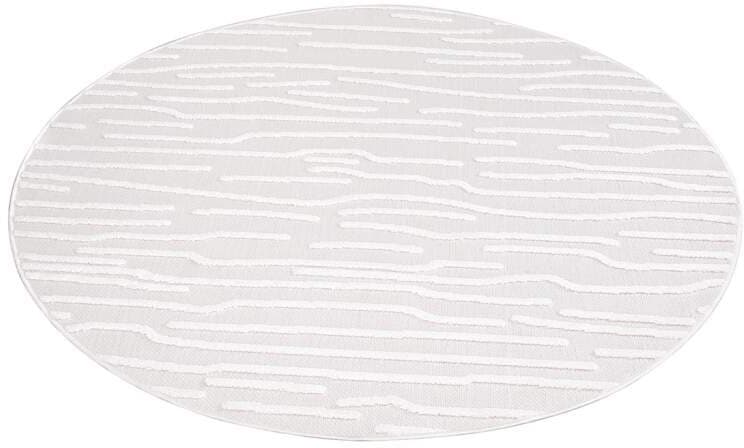 Carpet City Teppich »In-& Outdoorteppich Santorini 450, 3D-Effekt, Gestreift«, rund, 5 mm Höhe, Wetterfest & UV-beständig für Terrasse, Balkon, Küche, Flur