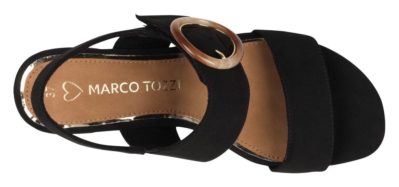 MARCO TOZZI Sandales  , Blockabsatz, Riemchensandale, Festtagsschuh mit grosser Zierschnalle
