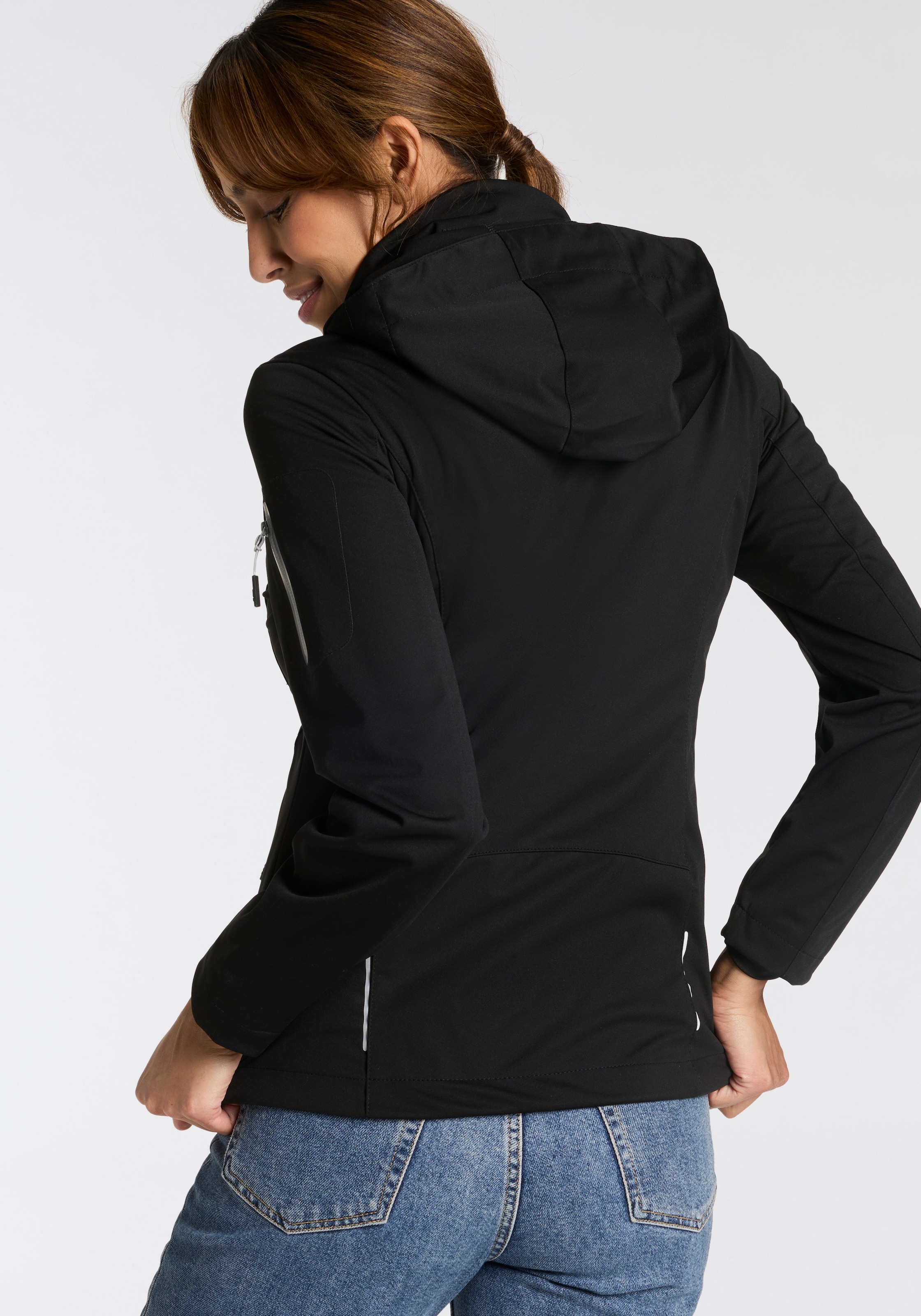 CMP Softshelljacke, mit Kapuze, Atmungsaktiv & Windabweisend & Wasserabweisend & Leichtes Material