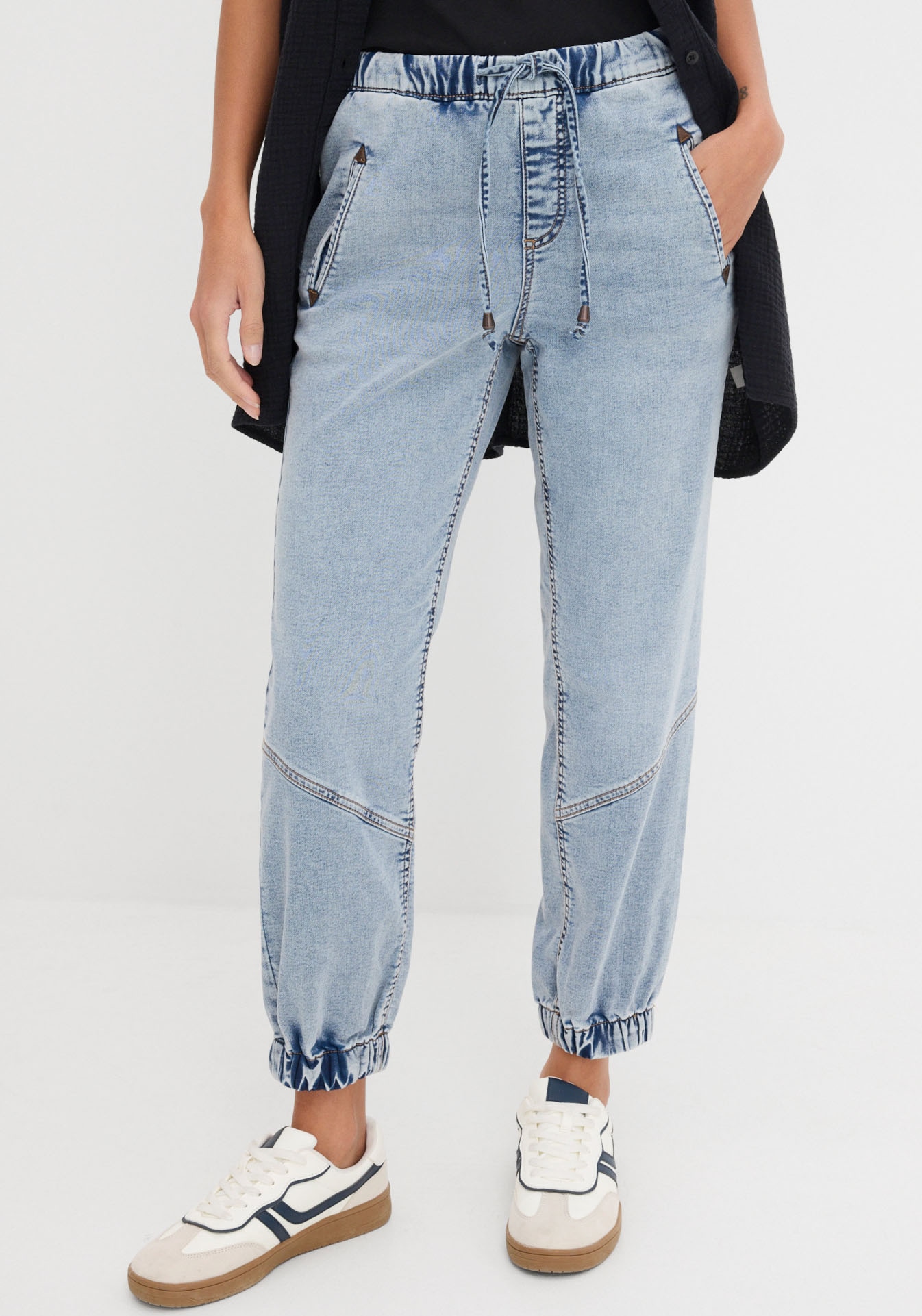Image of bonprix Jeansjeggings loose fit Passform, aus Baumwolle, Polyester und Elasthan