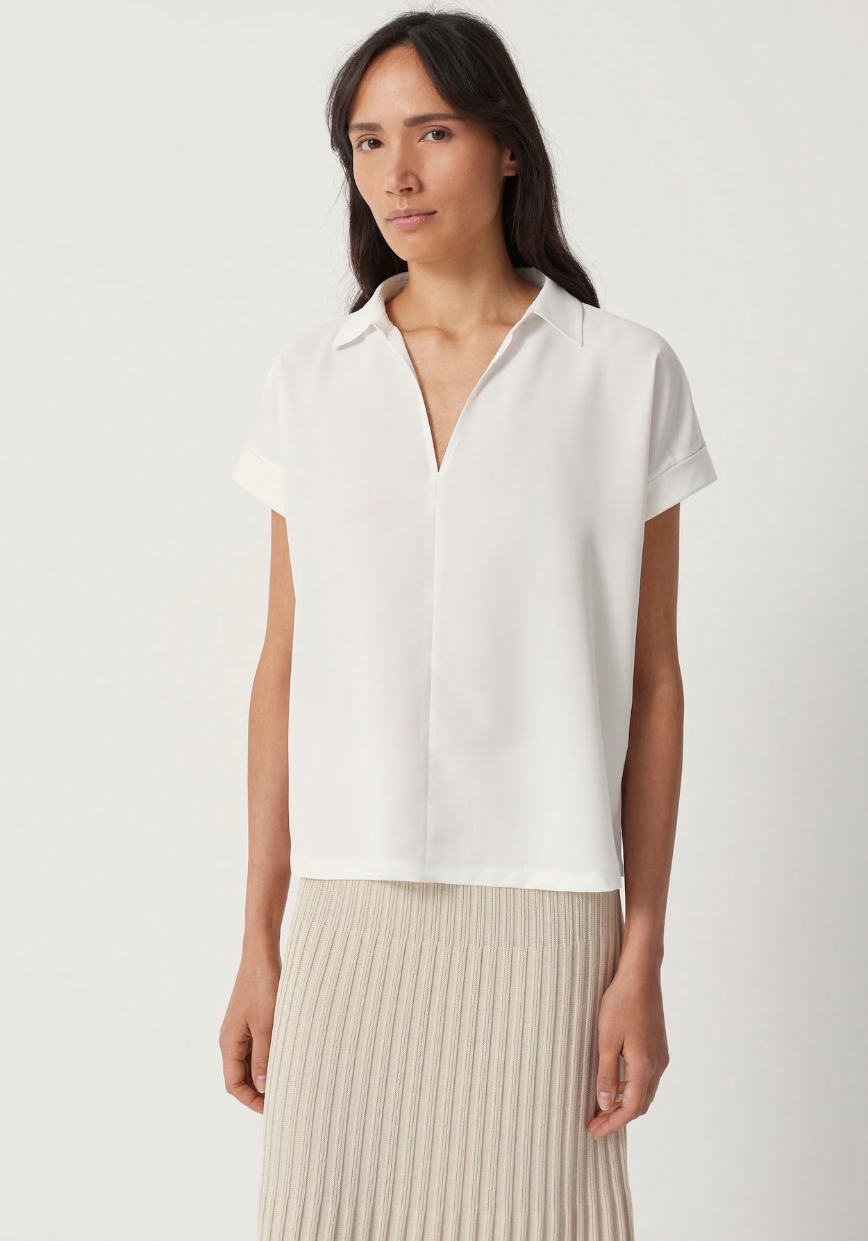 Image of someday Poloshirt »Kalinda«, Vorderseite in Blusenoptik, Rückseite aus Jersey bei Ackermann Versand Schweiz