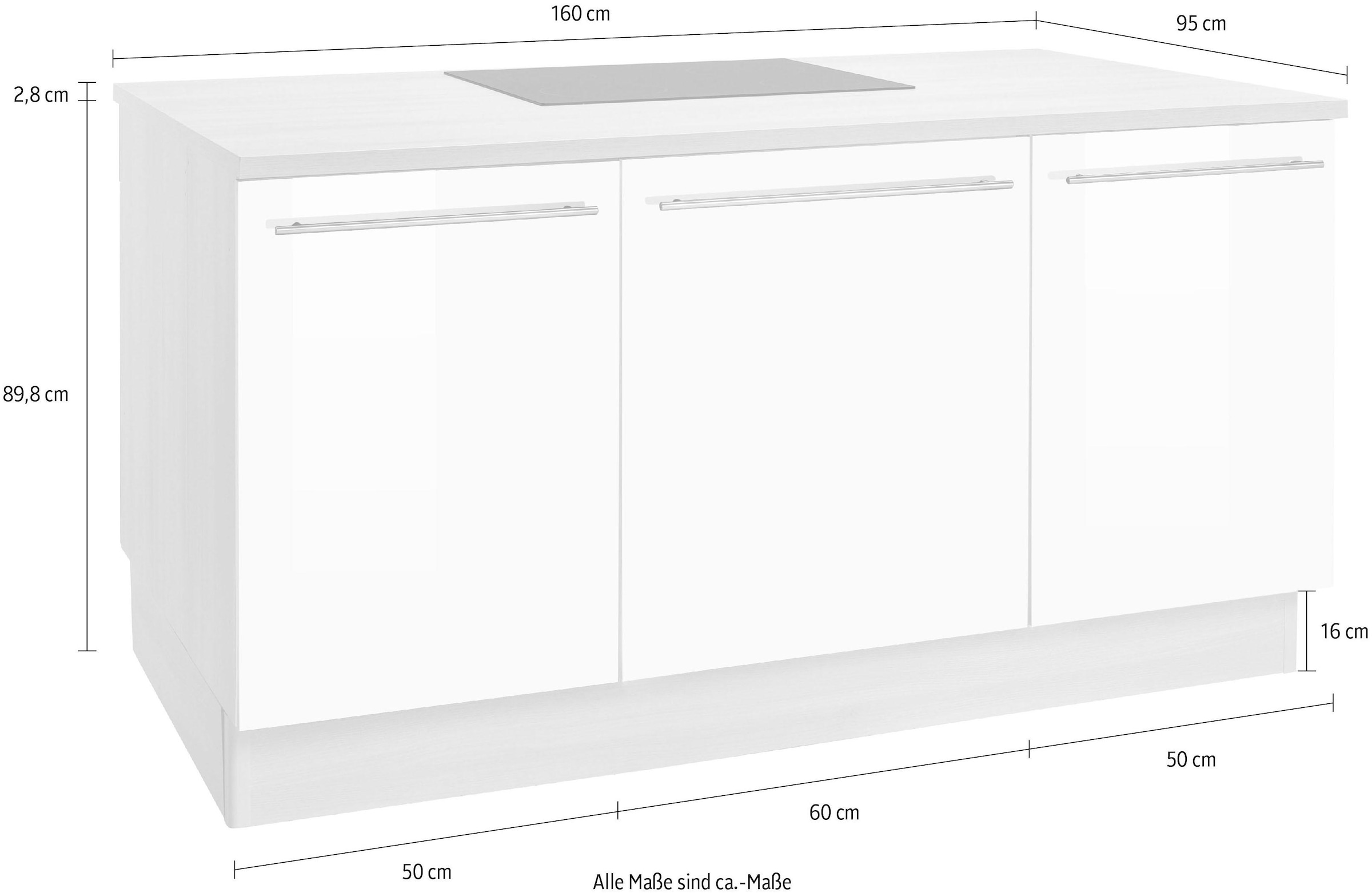 OPTIFIT Kochinsel »Bern«, Stellbreite 160x95 cm mit höhenverstellbaren Füssen