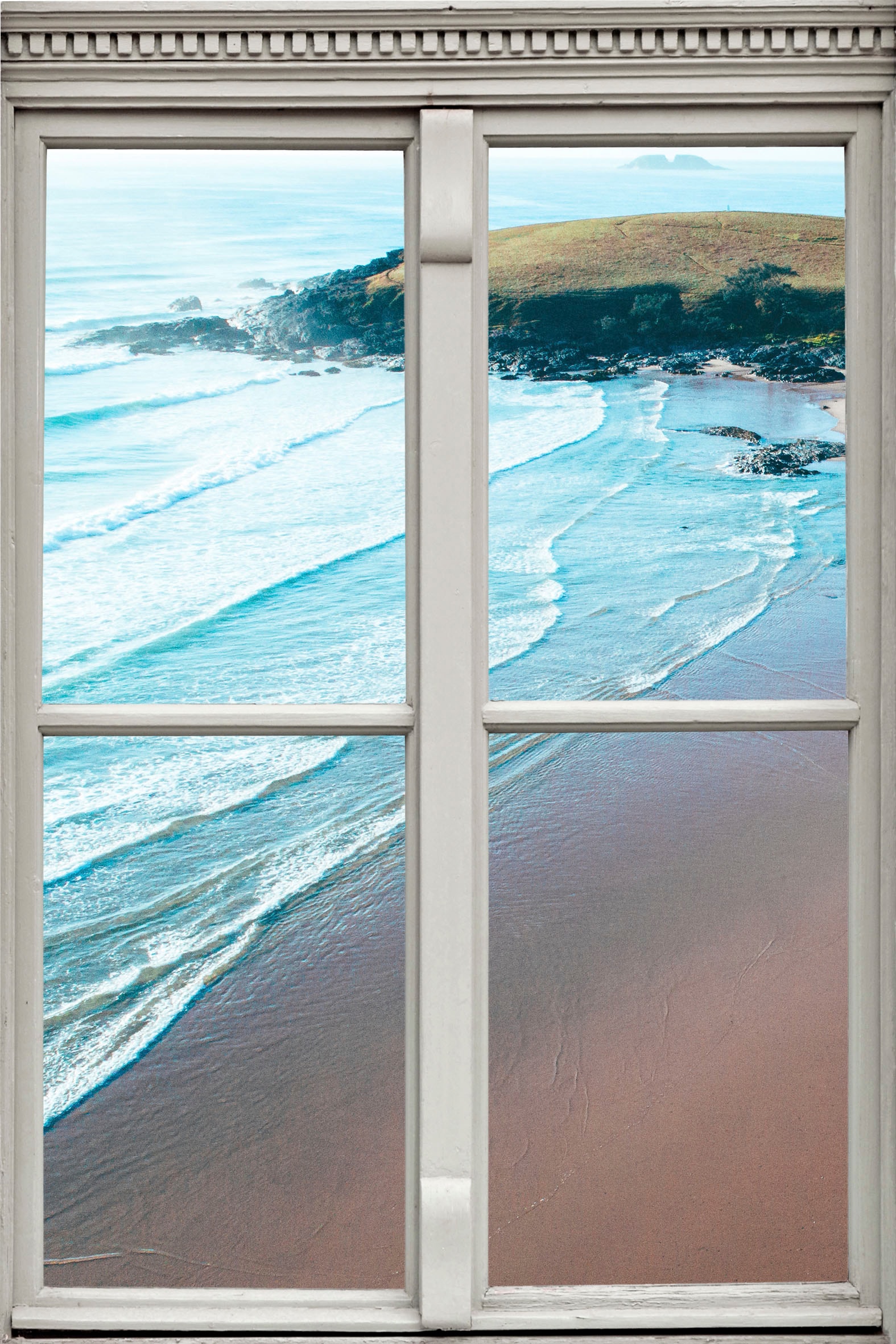 Image of queence Wandsticker "Strand" Wandsticker, Wandbild, selbstklebend, 3D, Fenster