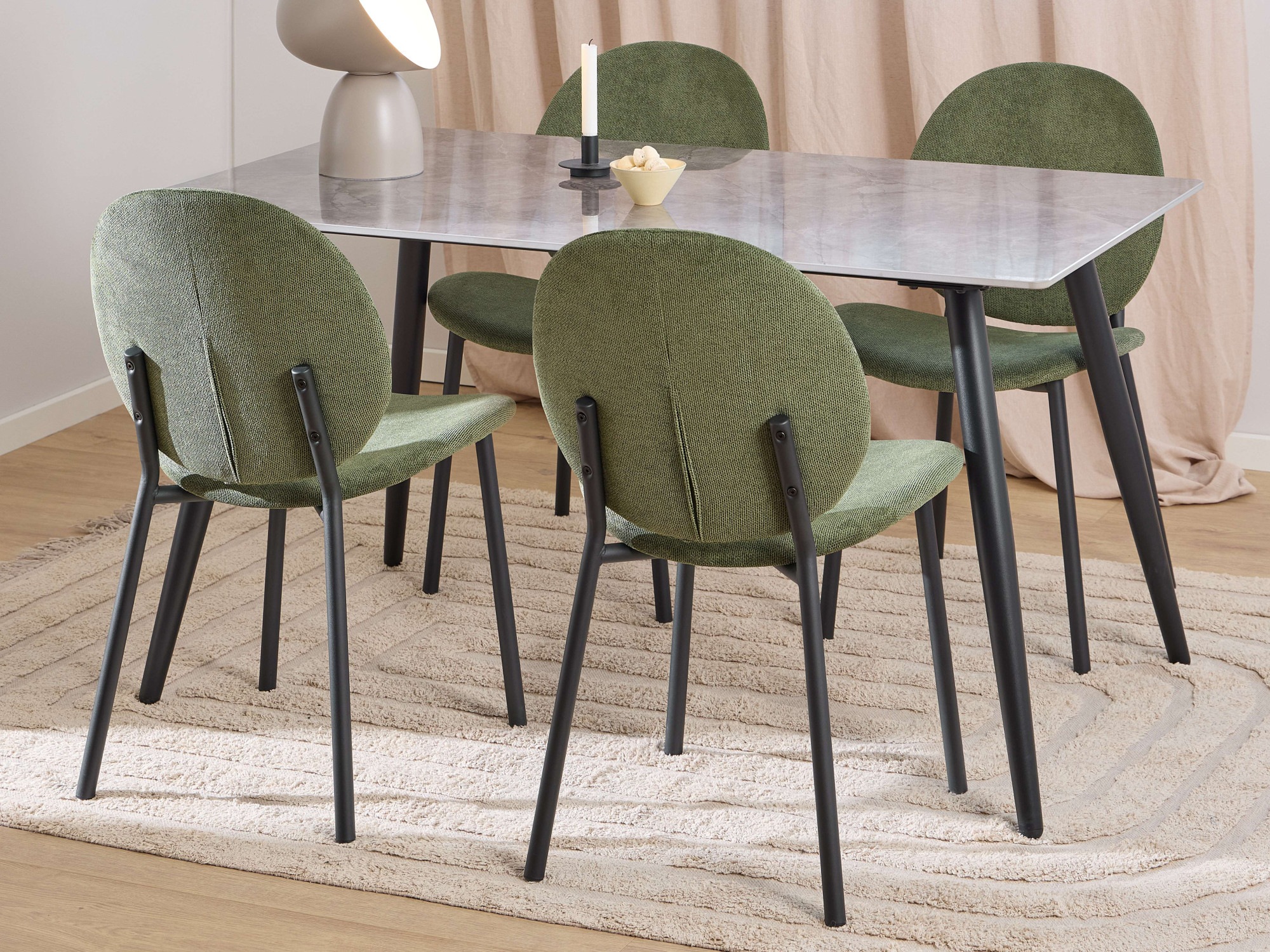 Image of ACTONA GROUP Esszimmer-Set "Essgruppe, Speisetisch mit Stühlen" Komplett-Set, 1x Tisch + 4x Stühle, 5 Stk. tlg.
