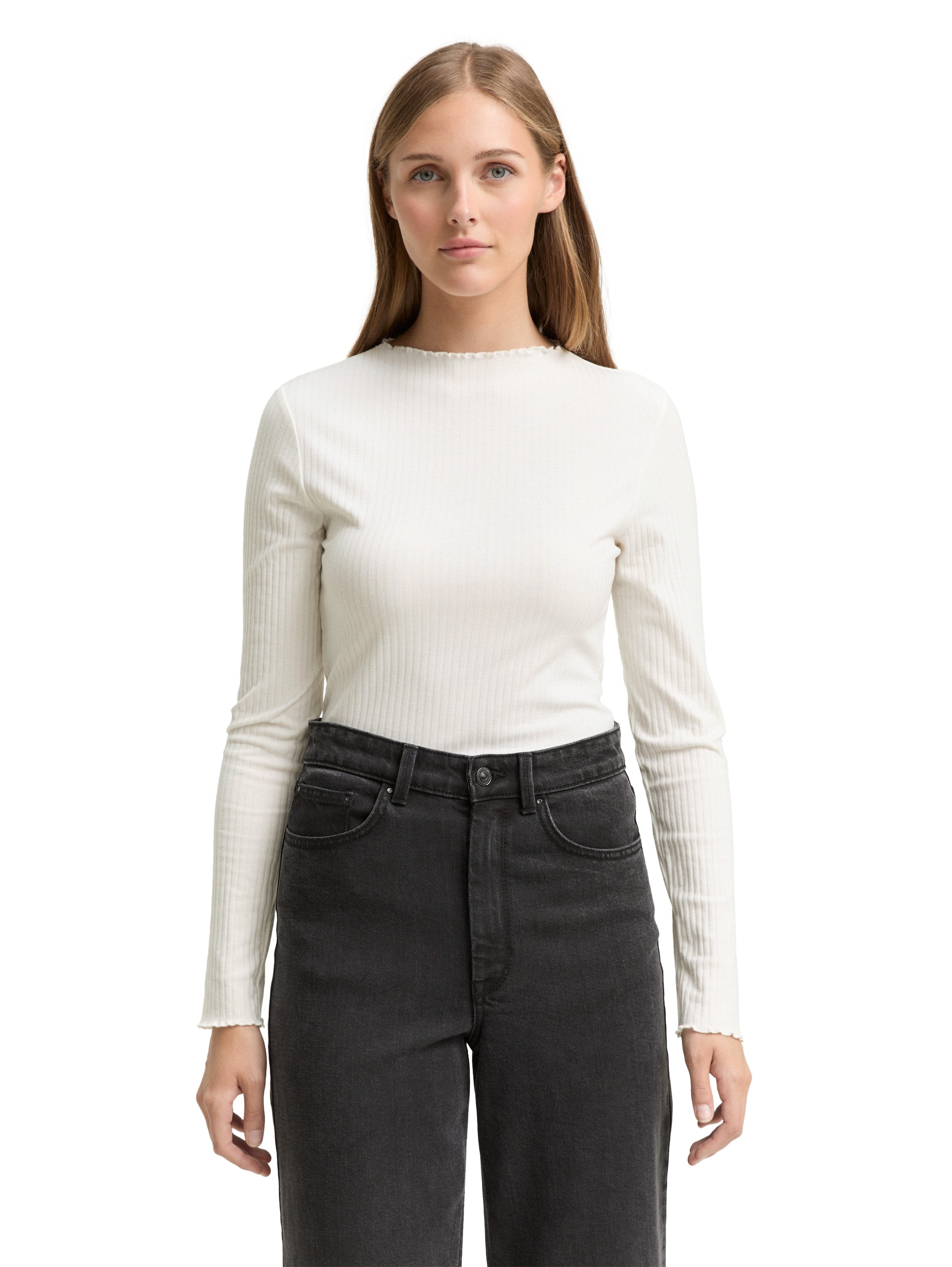 Image of TOM TAILOR Denim T-Shirt mit gewelltem Saum
