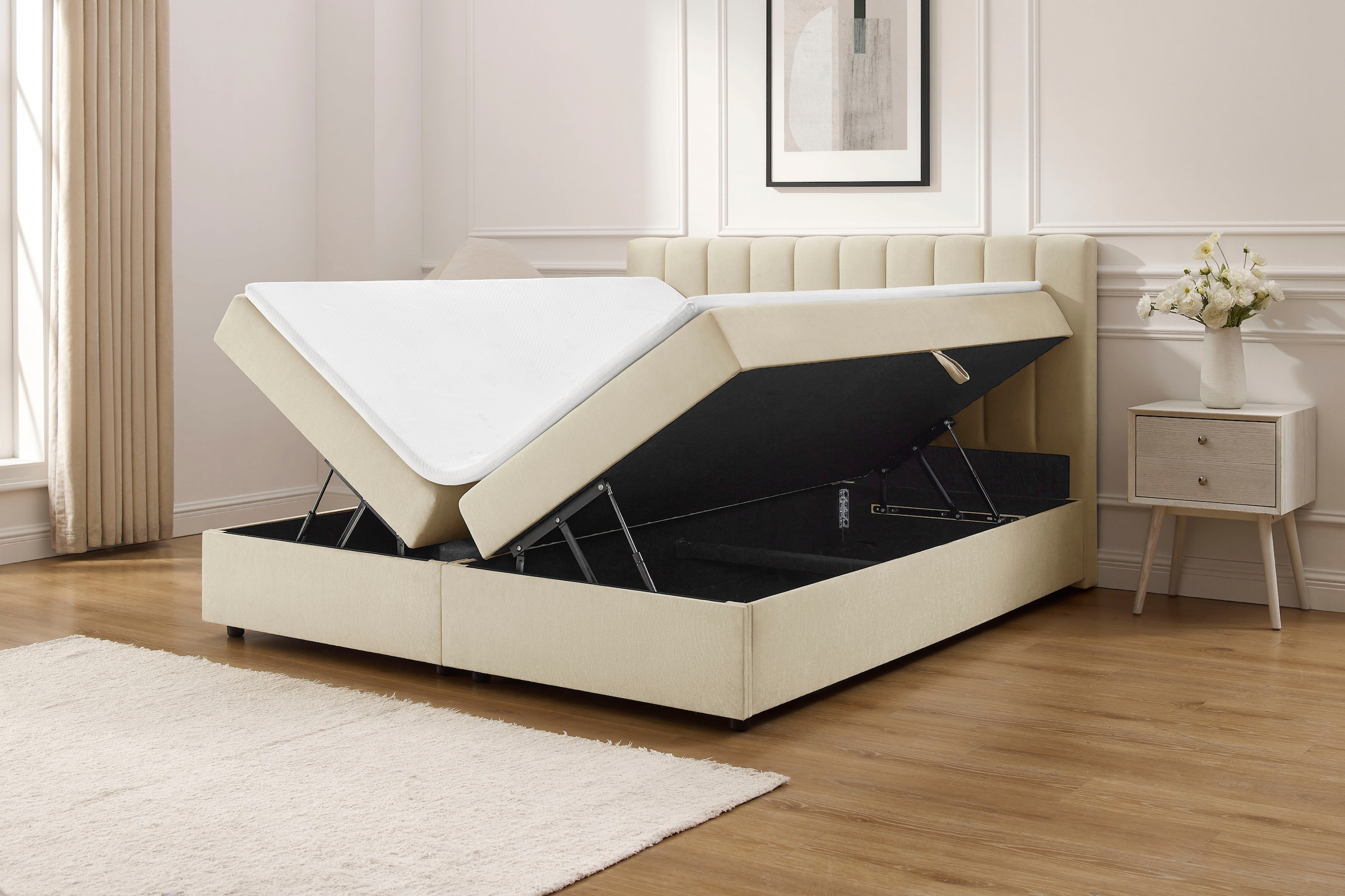 GOODproduct Boxbett »Haileyy inkl. Bettkasten und Topper, Liegefläche 180x200cm« erhältlich in der Grösse 180x200 cm, inkl. Aufbauvideo