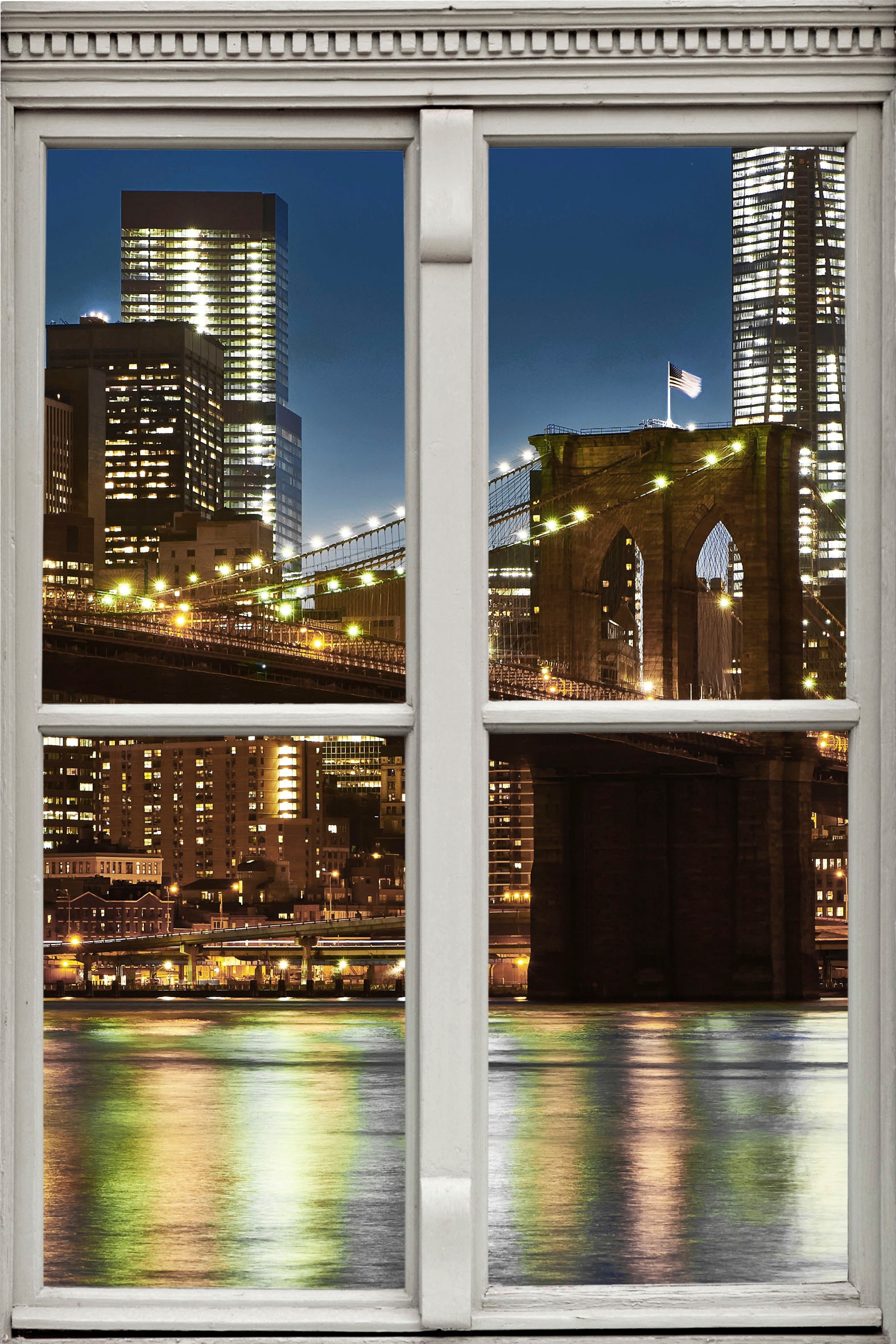 Image of queence Wandsticker "Brücke" Wandsticker, Wandbild, selbstklebend, 3D, Fenster