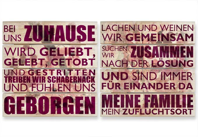Image of Wall-Art Mehrteilige Bilder »Holzbild Set Bei uns zu Hause«, (Set, 2 St.) bei Ackermann Versand Schweiz