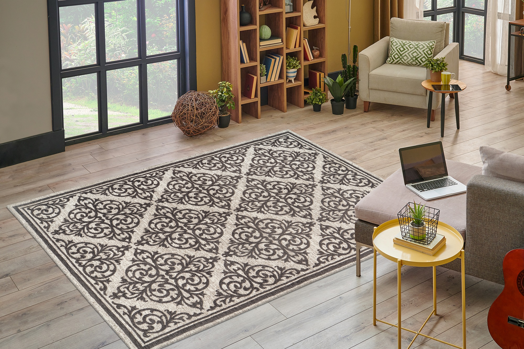 Kayoom Teppich »Davis 125« rechteckig 12 mm Höhe edles Design, pflegeleicht, neutrale Farben