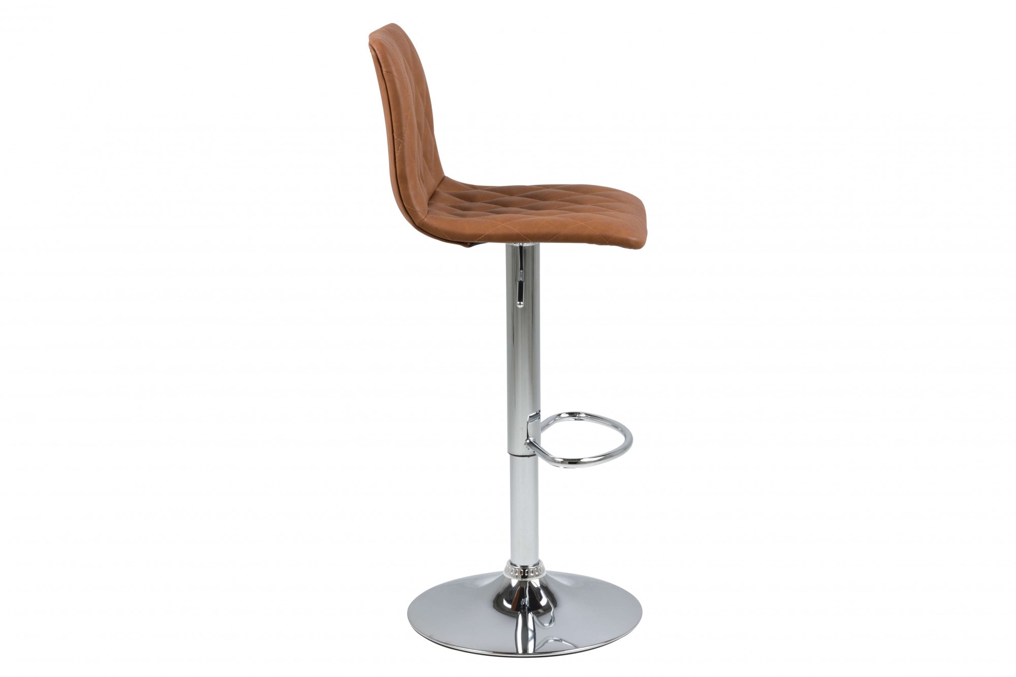 Image of ACTONA GROUP Barhocker "Emu" Barstuhl, PU Lederoptik, Braun, Trompetenfuss, Sitzhöhe: 61-82 cm
