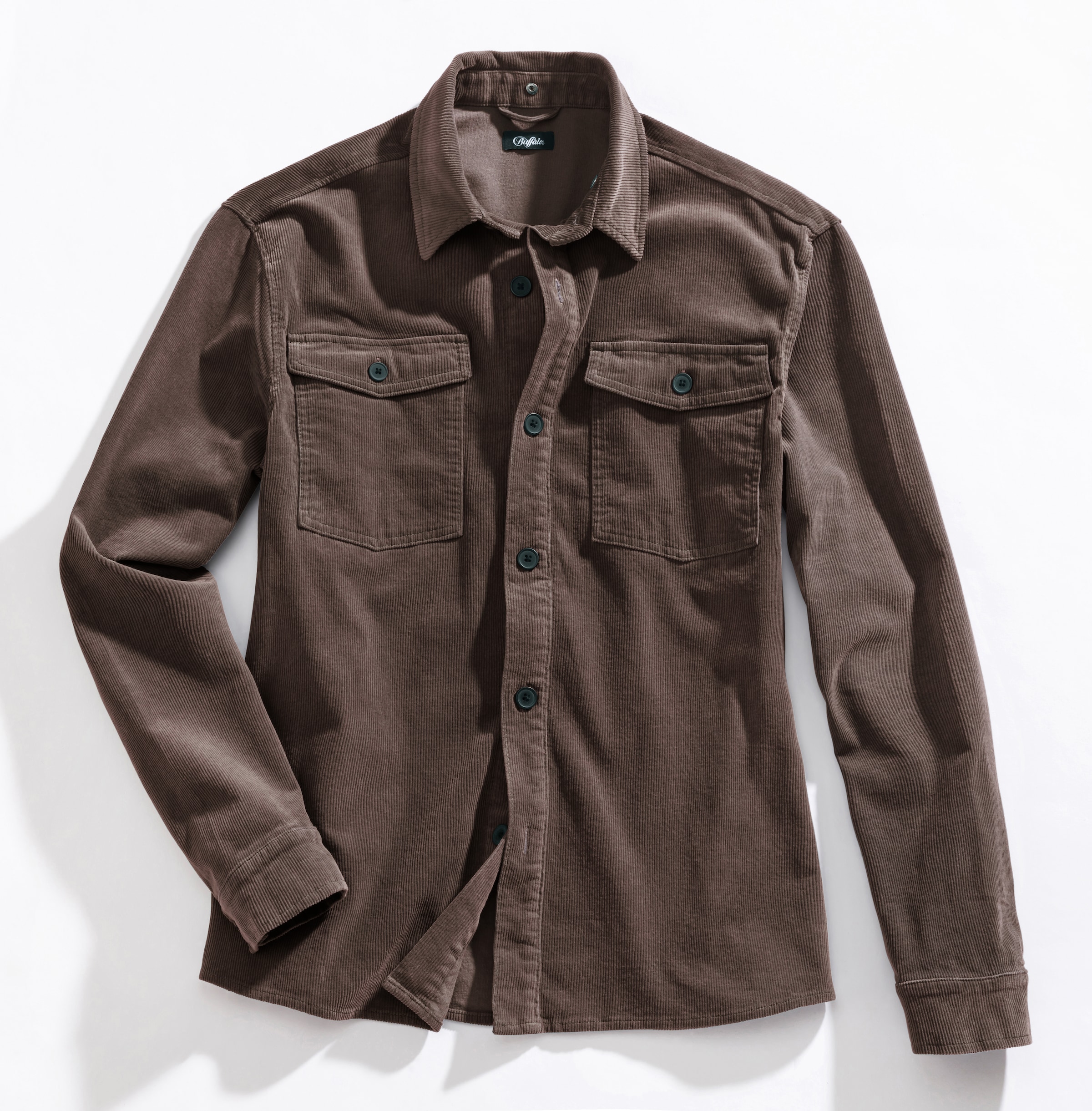 John Devin Hemdjacke, modernes Cord-Overshirt mit aufgesetzten Taschen