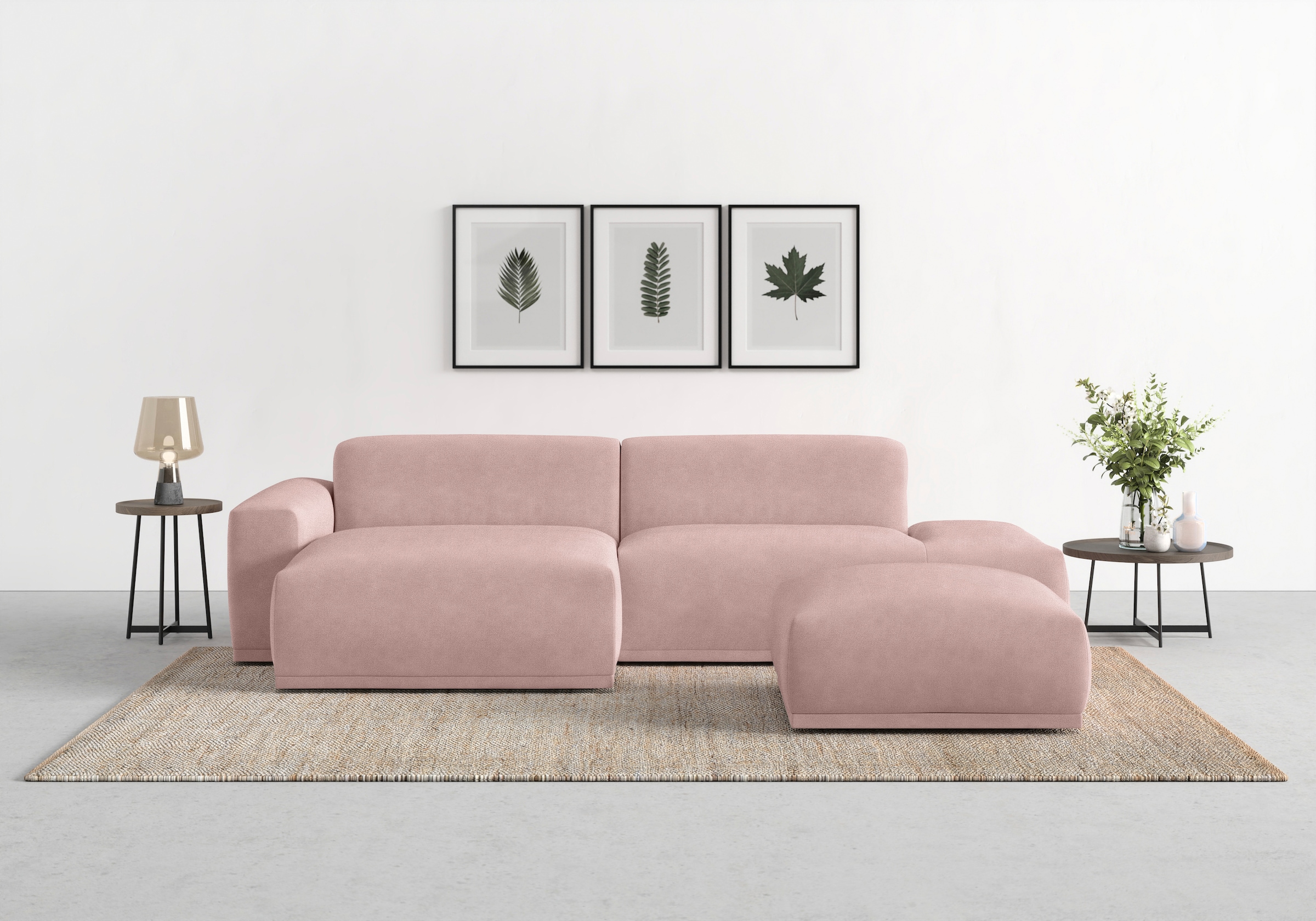 TRENDMANUFAKTUR Ecksofa »Braga, mit hochwertigem Kaltschaum, L-Form, Japandi-Design« modernes Sofa, Couch mit hohem Sitzkomfort, 275/72/160 cm (B/H/T)
