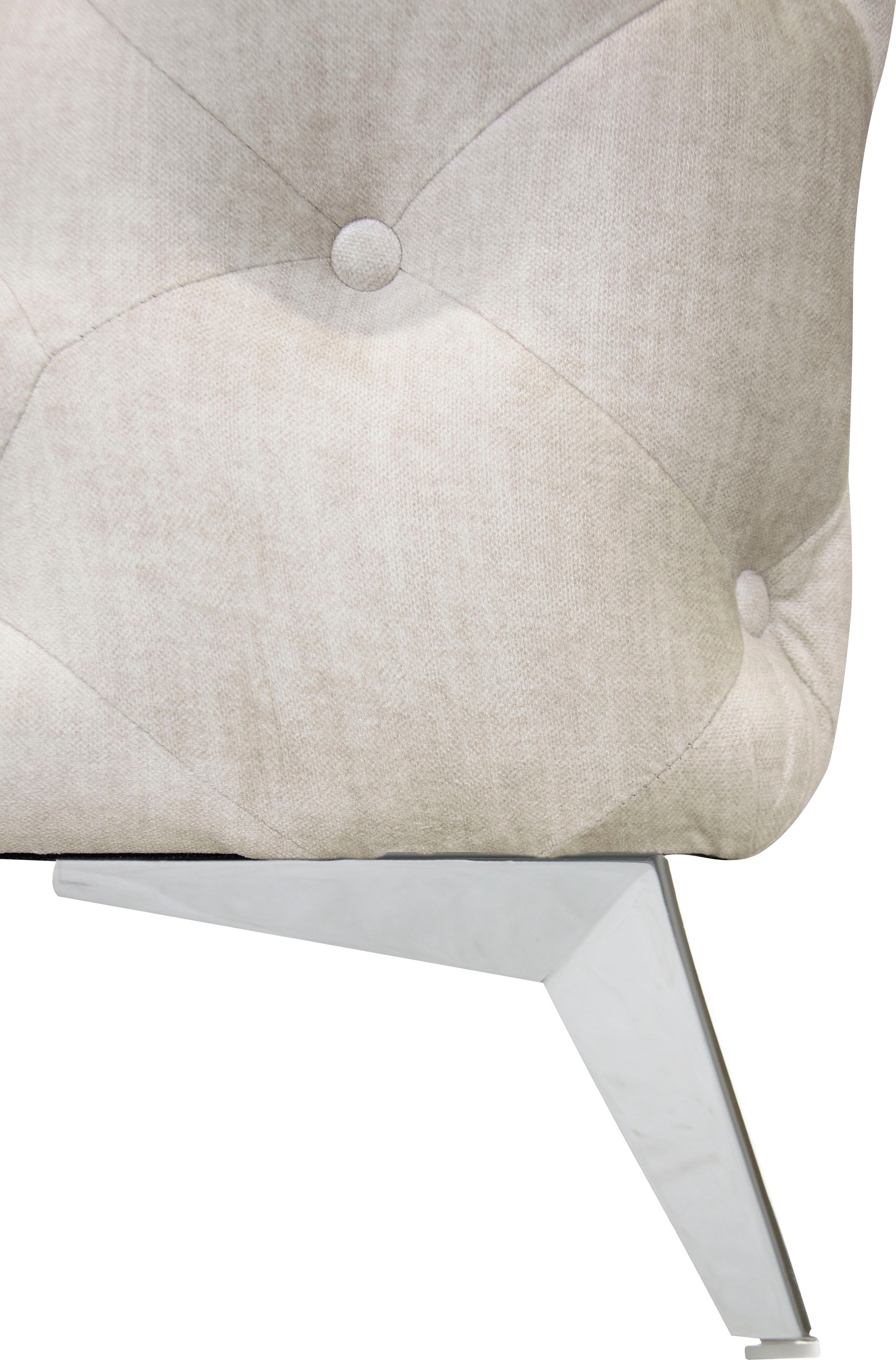 Leonique Chesterfield-Sofa »Ecksofa GLYNIS L-Form mit Wellenunterfederung, Masse B/T/H 323/264/75cm«, aufwändige Knopfheftung, moderne Chesterfield Optik, Fussfarbe wählbar