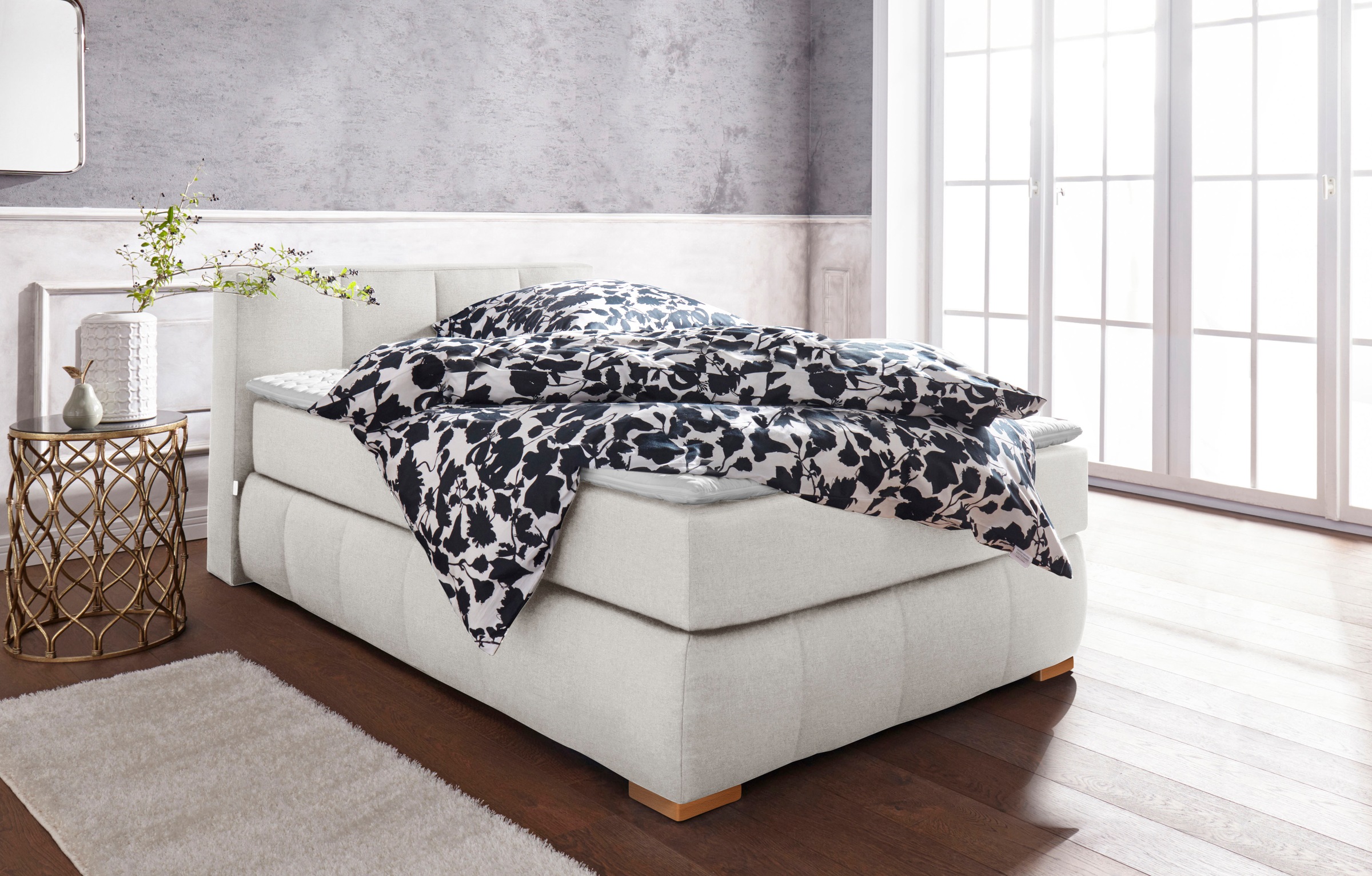 Guido Maria Kretschmer Home&Living Boxspringbett »Chelles«, inkl. Kaltschaumtopper, in 5 Breiten und 3 Matratzenarten
