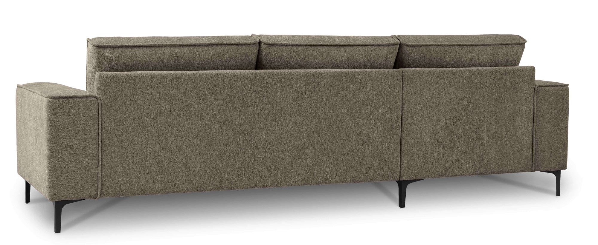 Places of Style Ecksofa »Polsterecke Oland, Struktur, Flachgewebe, Luxus-Microfaser, Boucle«, L-Form, 280 cm, Wellenunterfederung, Skandi-Design, Metallfüsse