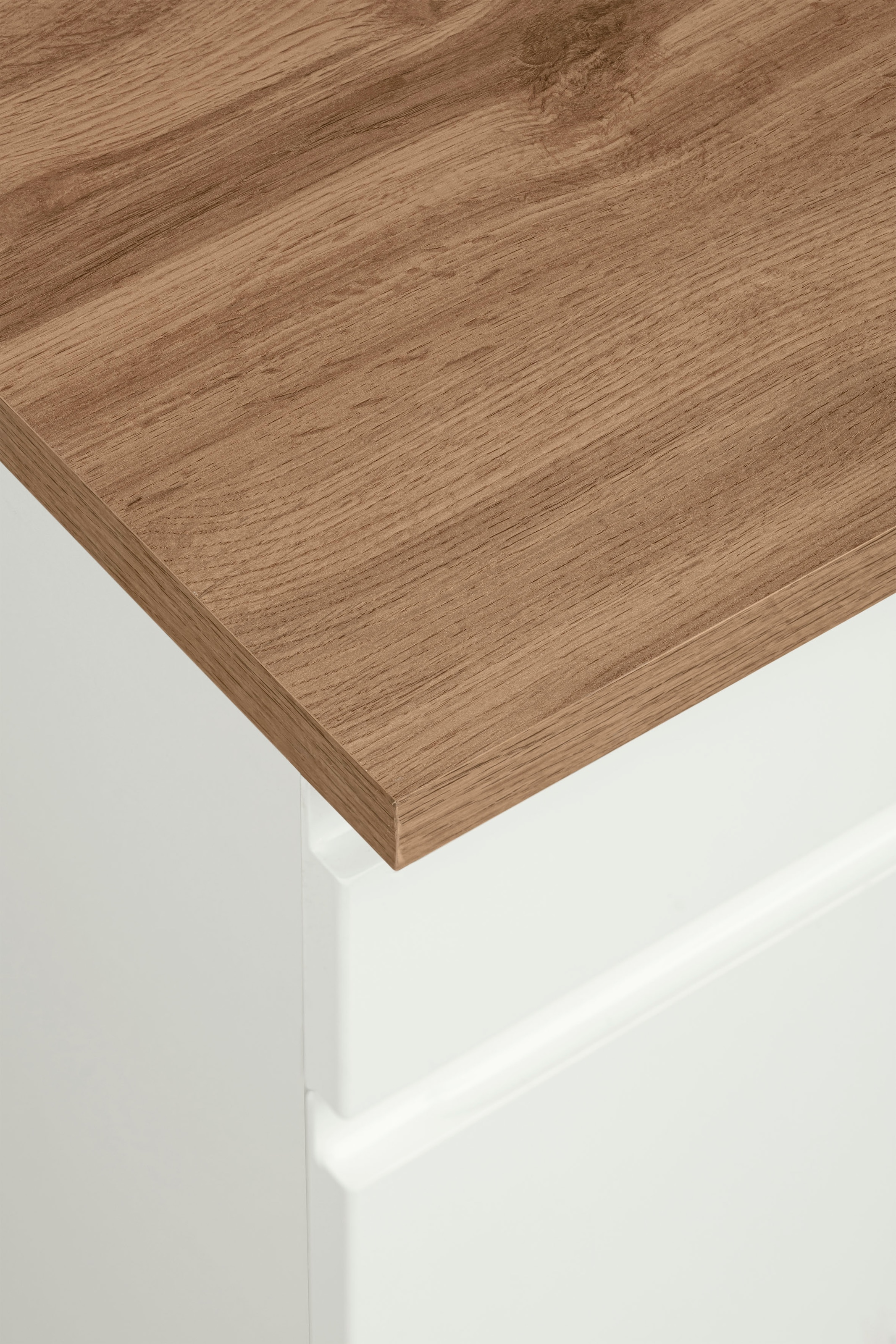 KOCHSTATION Küchenzeile »KS-Virginia,neu in verbesserter Ausführung« Arbeitsplatte 38 mm stark, Stauraum, Softclose,  Breite 220 cm, Soft-Close, wahlweise mit E-Geräten