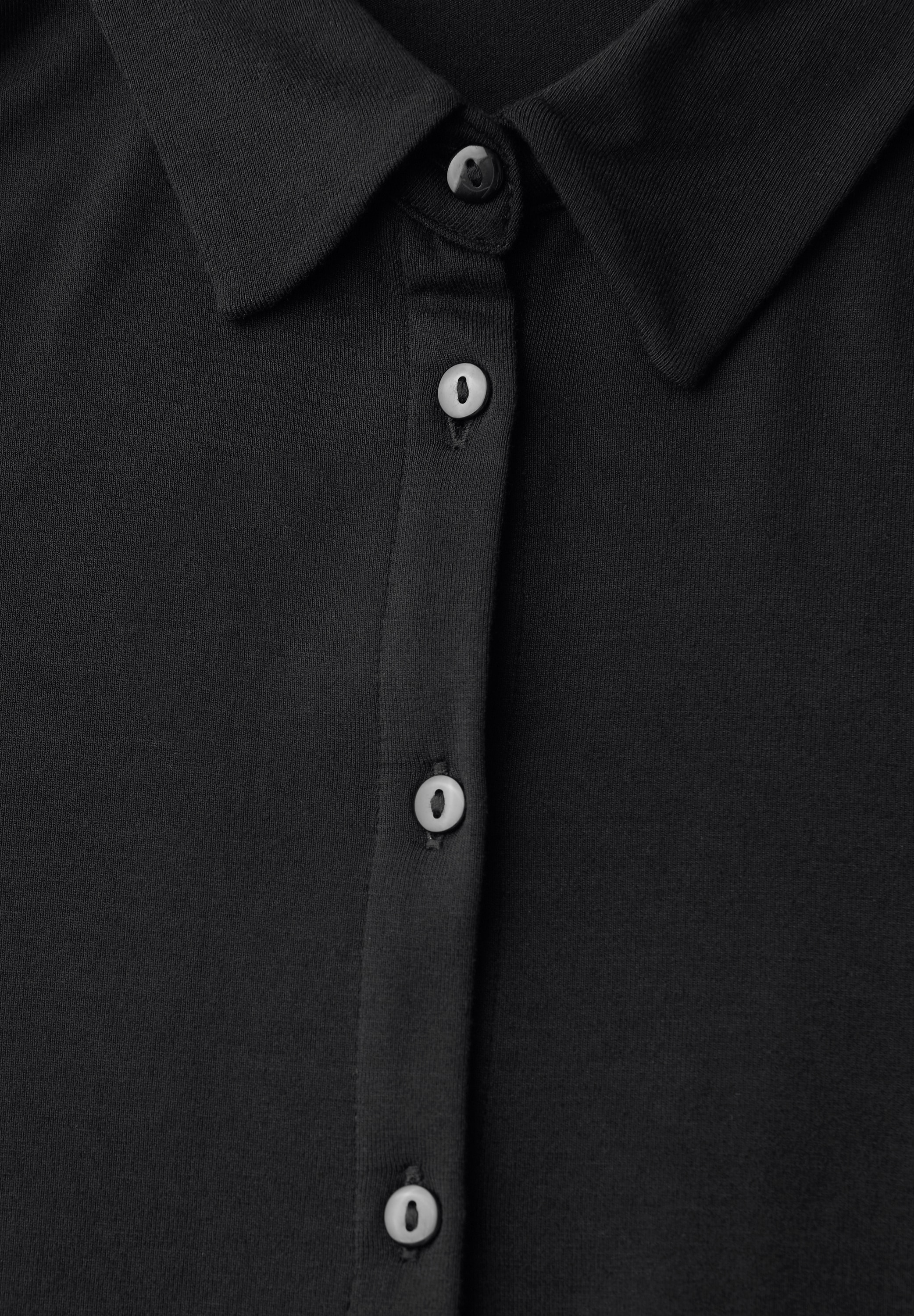 STREET ONE Langarmshirt, Jersey-Shirt im Blusen-Look und mit Knopfleiste