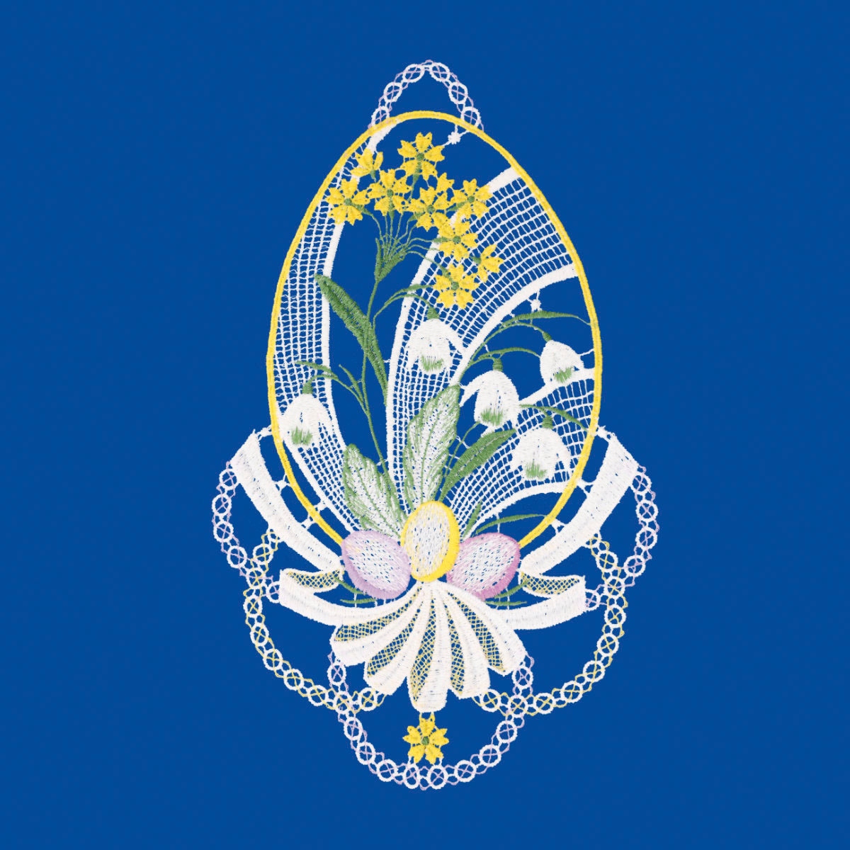 W. Reuter & Sohn - Plauener Spitze® Fensterbild »Fensterbild "Osterei" farbig«