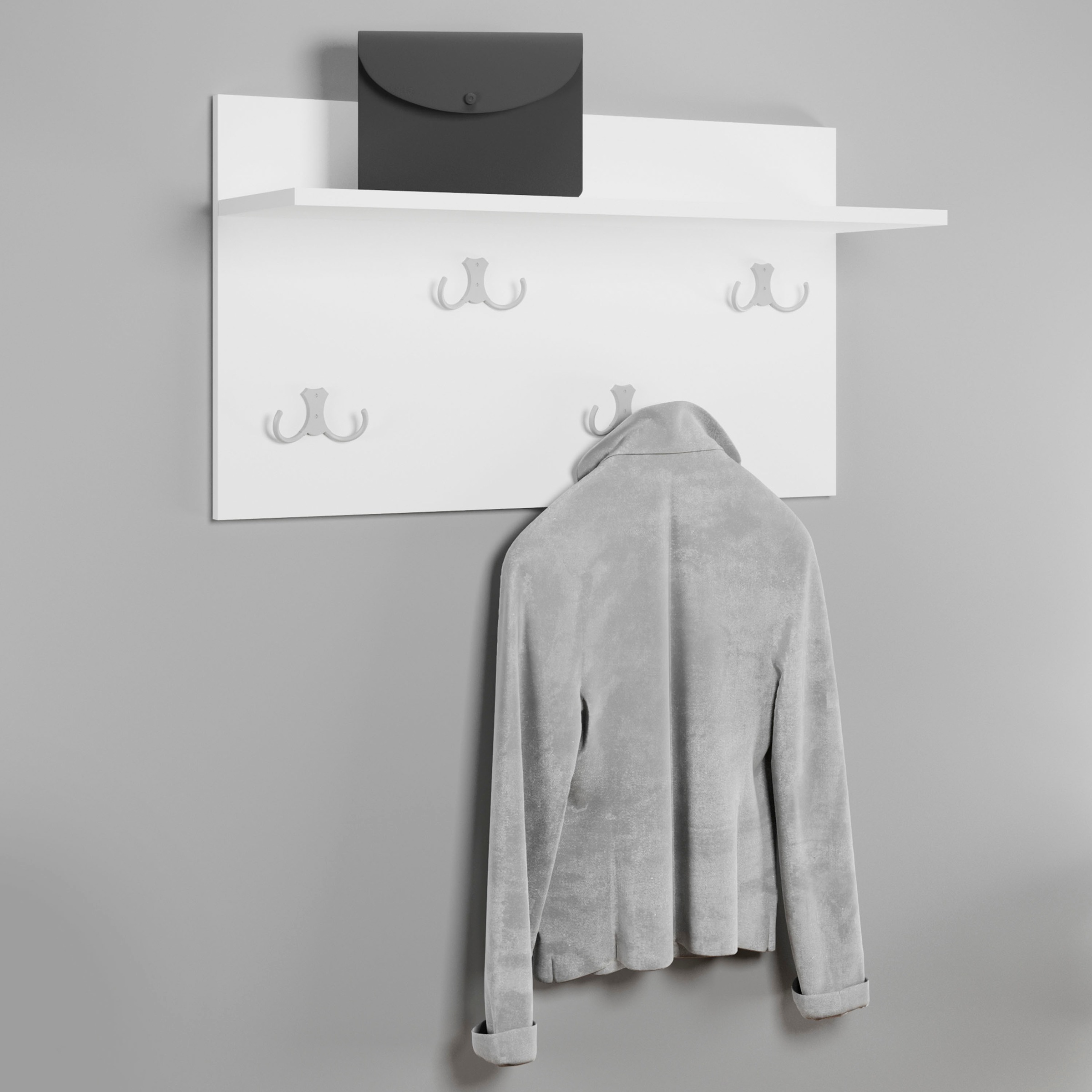 Image of GOODproduct Garderobenpaneel "Paris" 1 Stk. tlg. Praktische Wandgarderobe mit Doppelhaken (B/T/H): 70/21,5/40 cm