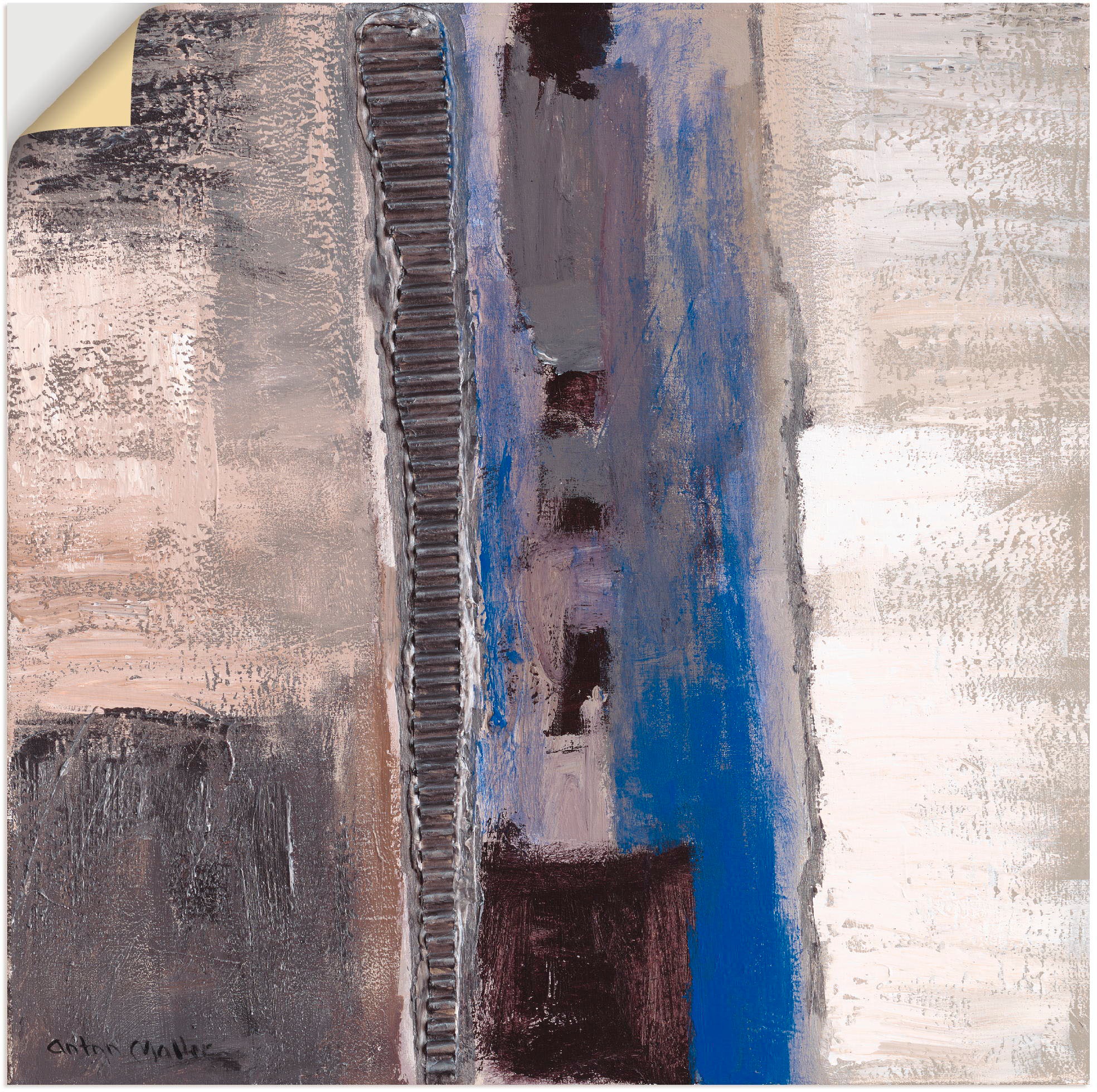 Image of Artland Wandbild »Blau-silber Abstrakt II«, Muster, (1 St.), in vielen Grössen & Produktarten - Alubild / Outdoorbild für den Aussenbereich, Leinwandbild, Poster, Wandaufkleber / Wandtattoo auch für Badezimmer geeignet bei Ackermann Versand Schweiz