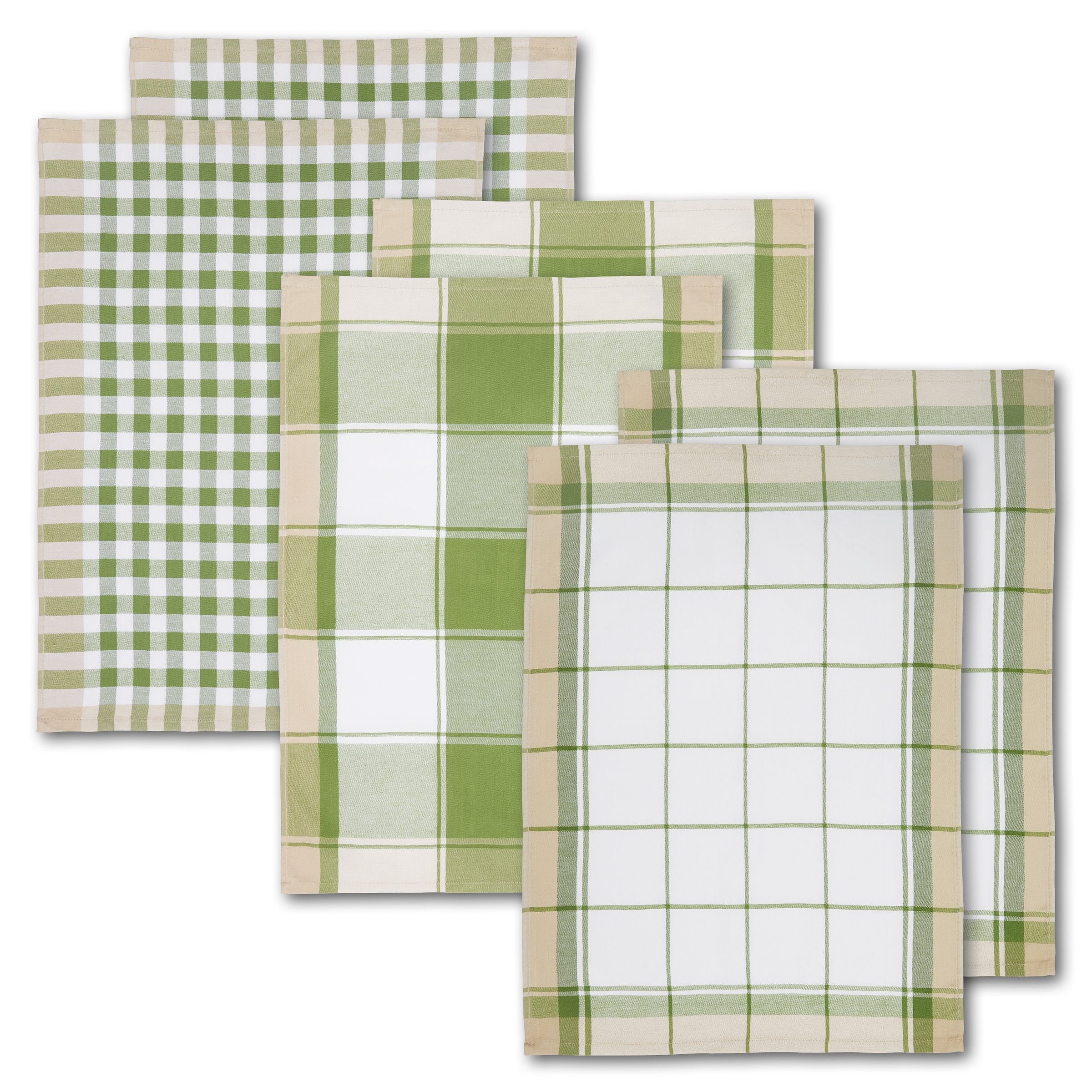 Dyckhoff Geschirrtuch »KARO, Masse je Tuch ca. 50x70 cm«, (Set, 6 tlg.), mit drei verschiedenen Motiven