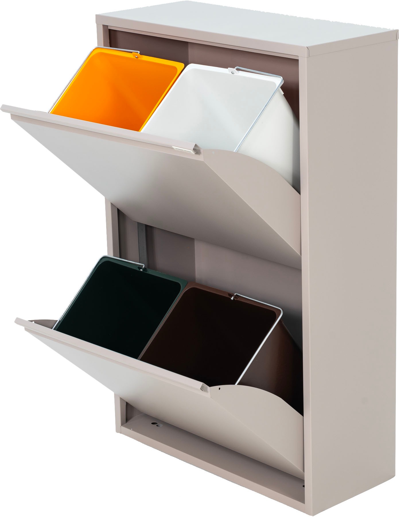 Spinder Design Système de tri des déchets »GIGI 4« système de tri des déchets en acier avec 4 seaux intérieurs de 18,5 litres
