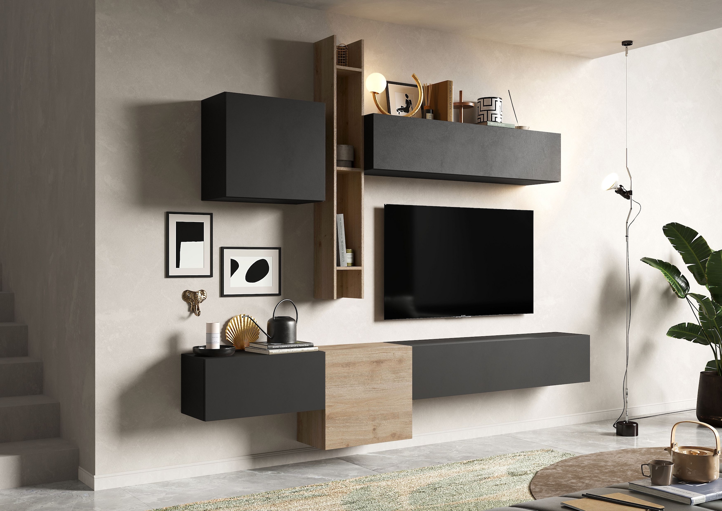 Image of Home affaire Wohnwand "Infinity, 6tlg. Breite 262 cm, Höhe variabel, Schrankwand, Anbauwand" 6 Stk. tlg.