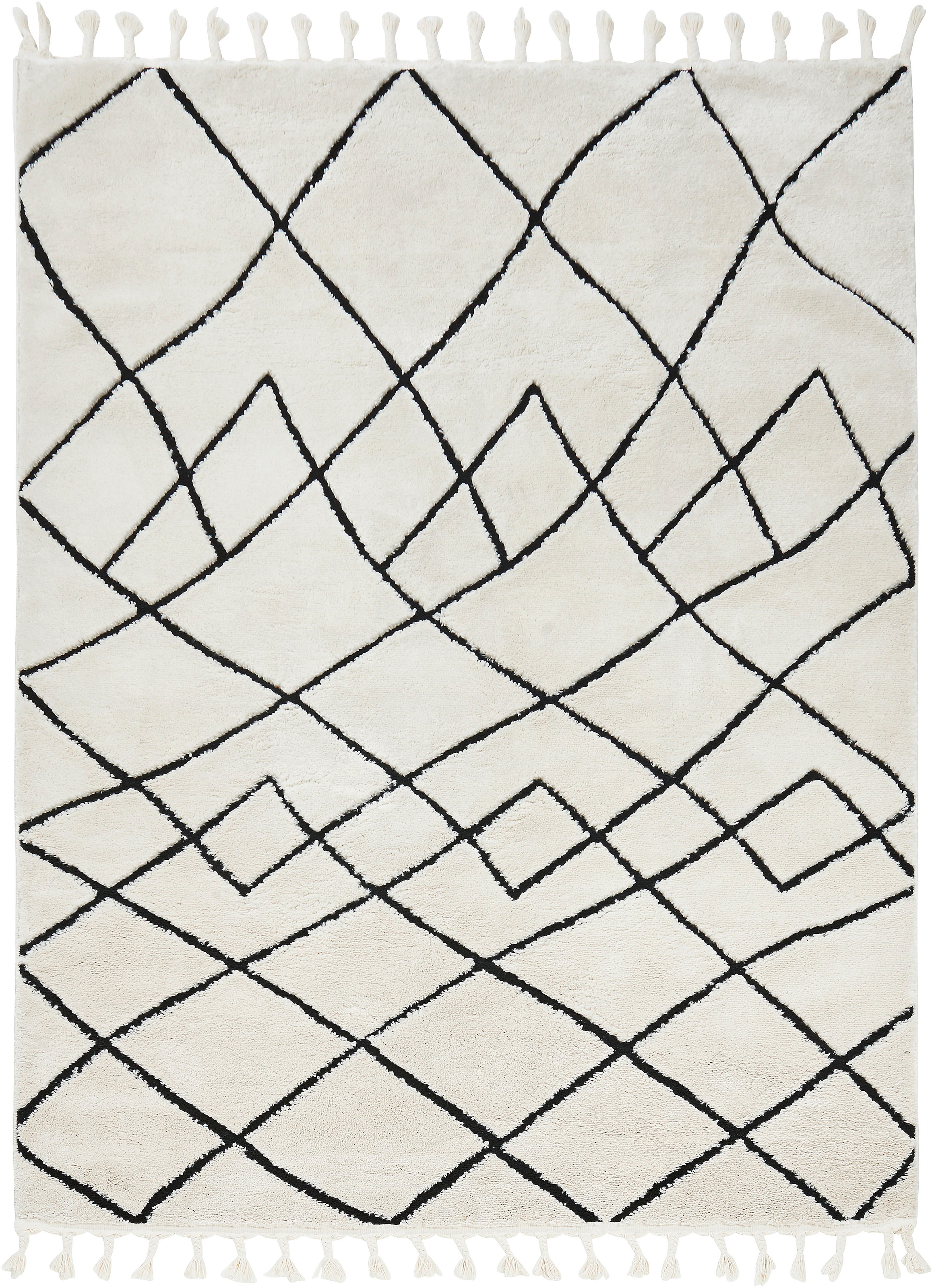 Image of done. Teppich "LAKE" rechteckig 10 mm Höhe modernes Scandi Design, Hoch-Tief Effekt, mit Fransen