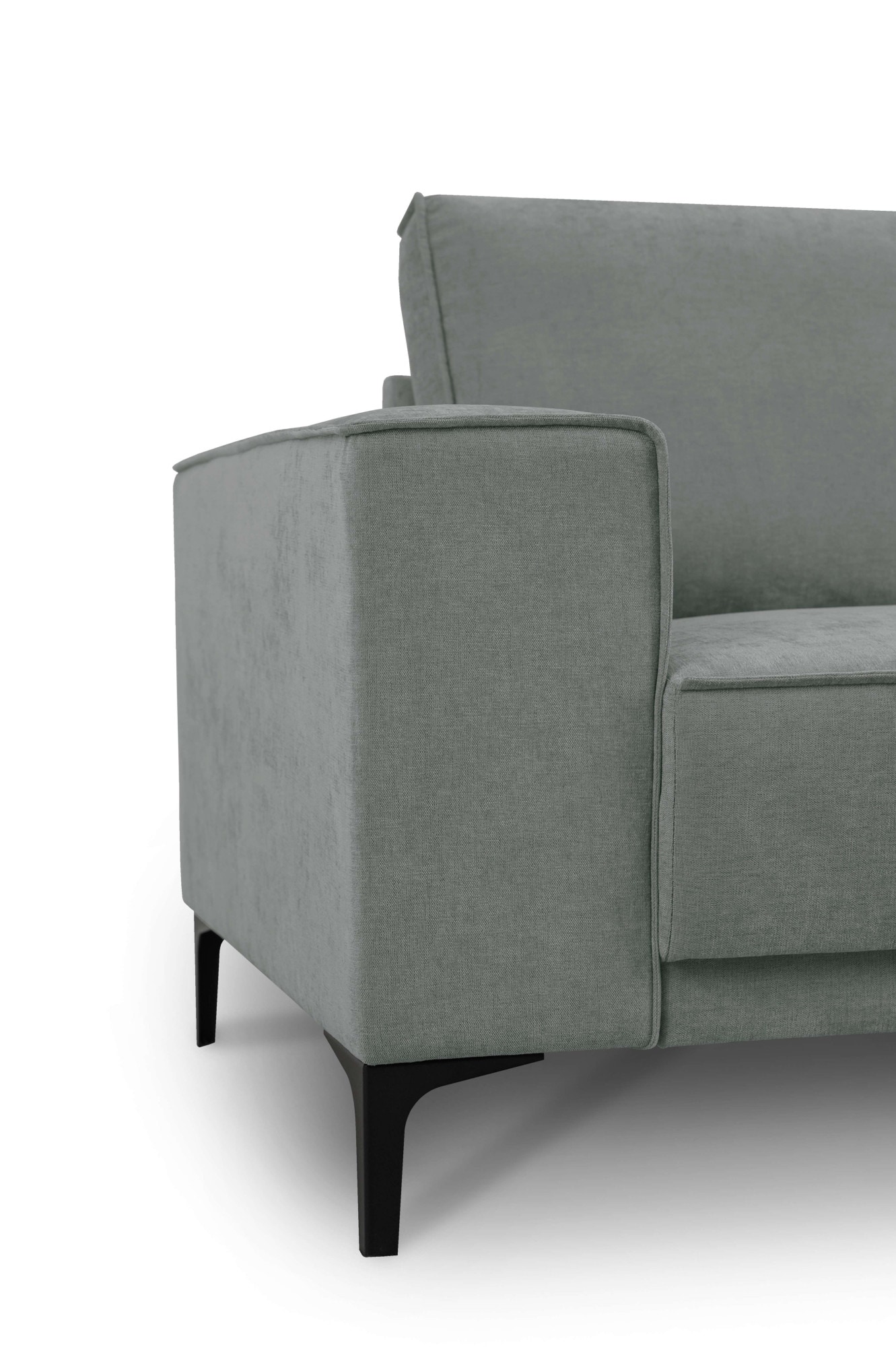 Places of Style Wohnlandschaft »XXL Sofa Oland, Struktur, Flachgewebe, Luxus-Microfaser, Boucle«, U-Form, 342 cm, Wellenunterfederung, Skandi-Design, Metallfüsse