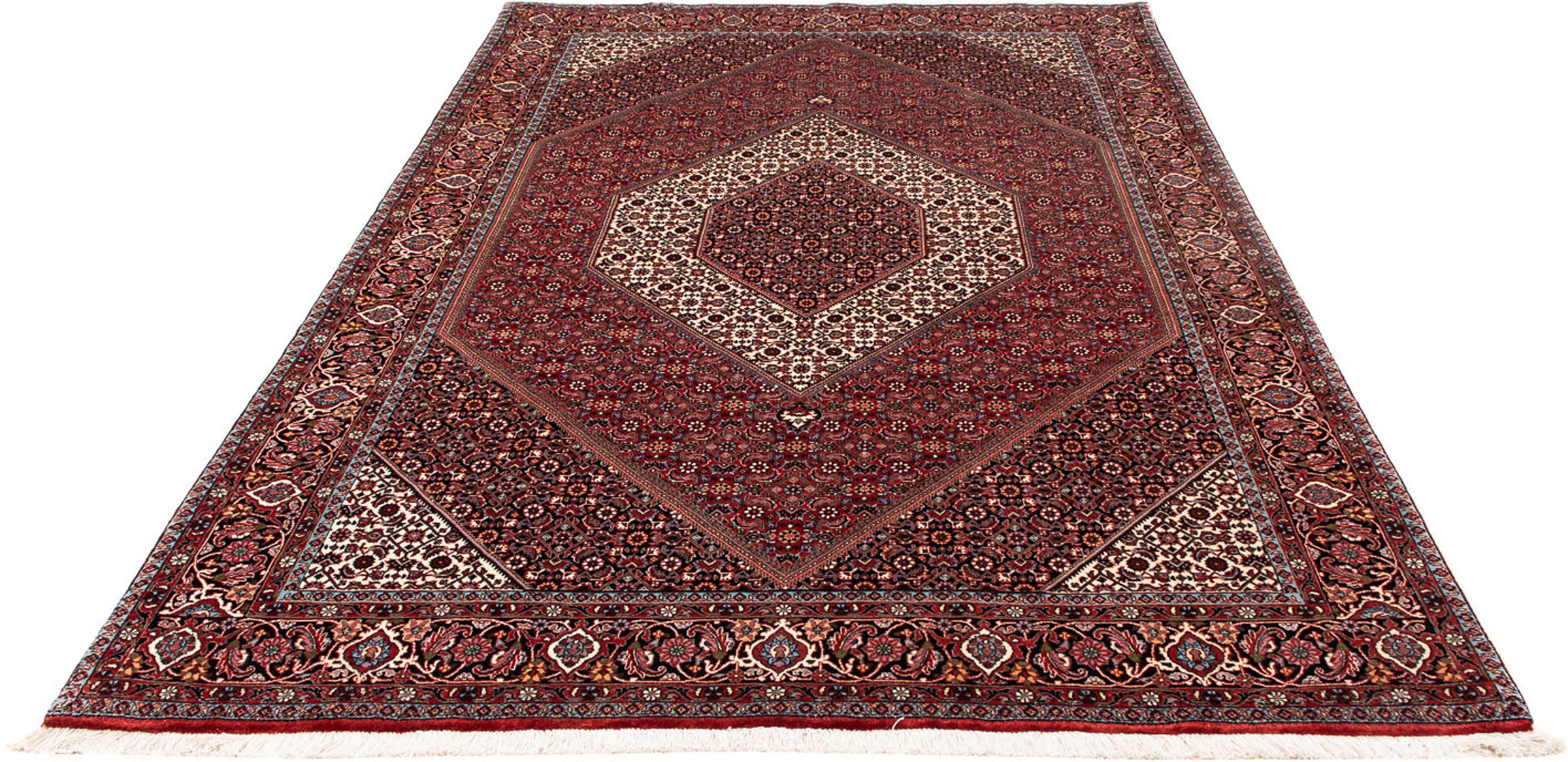 Image of morgenland Orientteppich »Perser - Bidjar - 254 x 174 cm - dunkelrot«, rechteckig, 15 mm Höhe, Wohnzimmer, Handgeknüpft, Einzelstück mit Zertifikat bei Ackermann Versand Schweiz