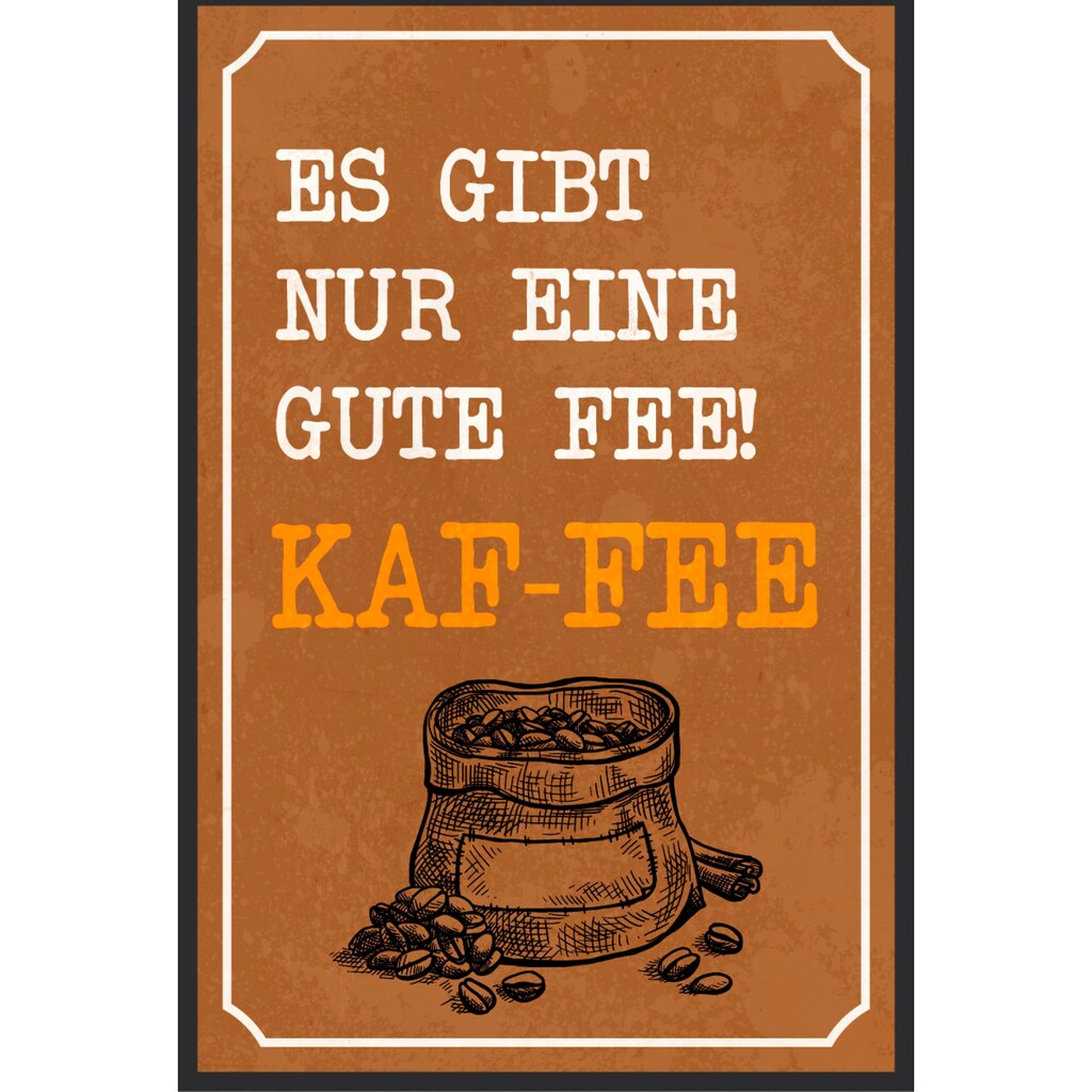 queence Metallbild »Kaf-fe«, Schriftzüge, (1 St.)