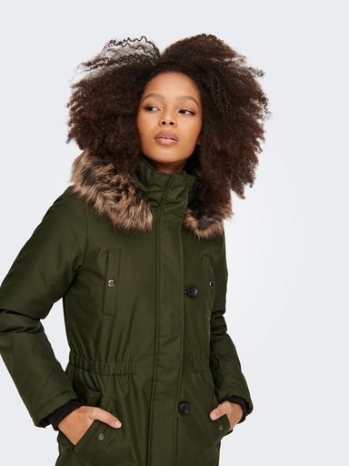 ONLY Parka »ONLIRIS FUR WINTER PARKA OTW CC«, mit Kapuze, mit Kapuze