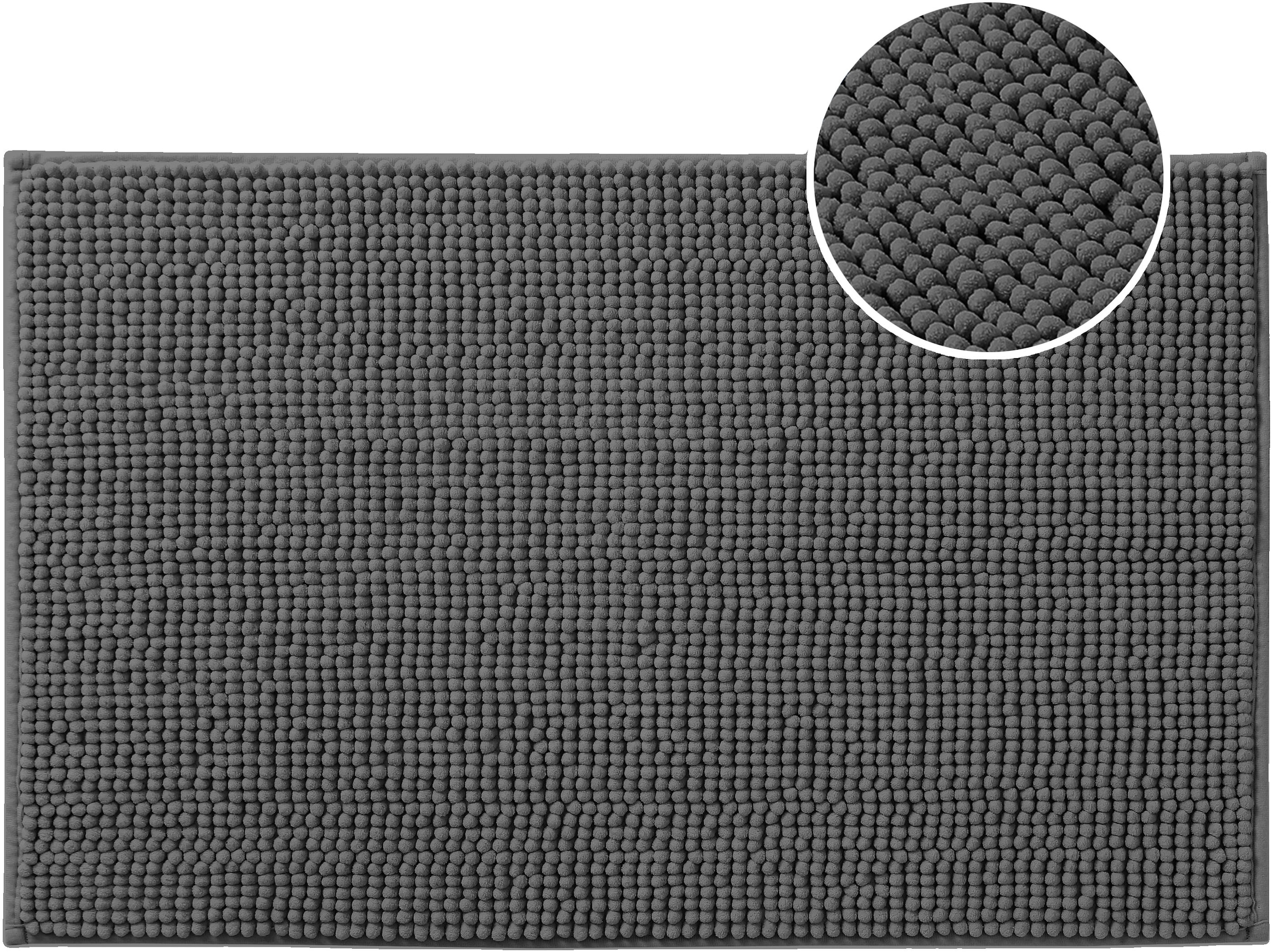 my home Tapis de bain »Vanessa Chenille, Badvorleger, Badezimmer Teppich, Duschvorleger« Höhe 15 mm Uni Farben, besonders weich