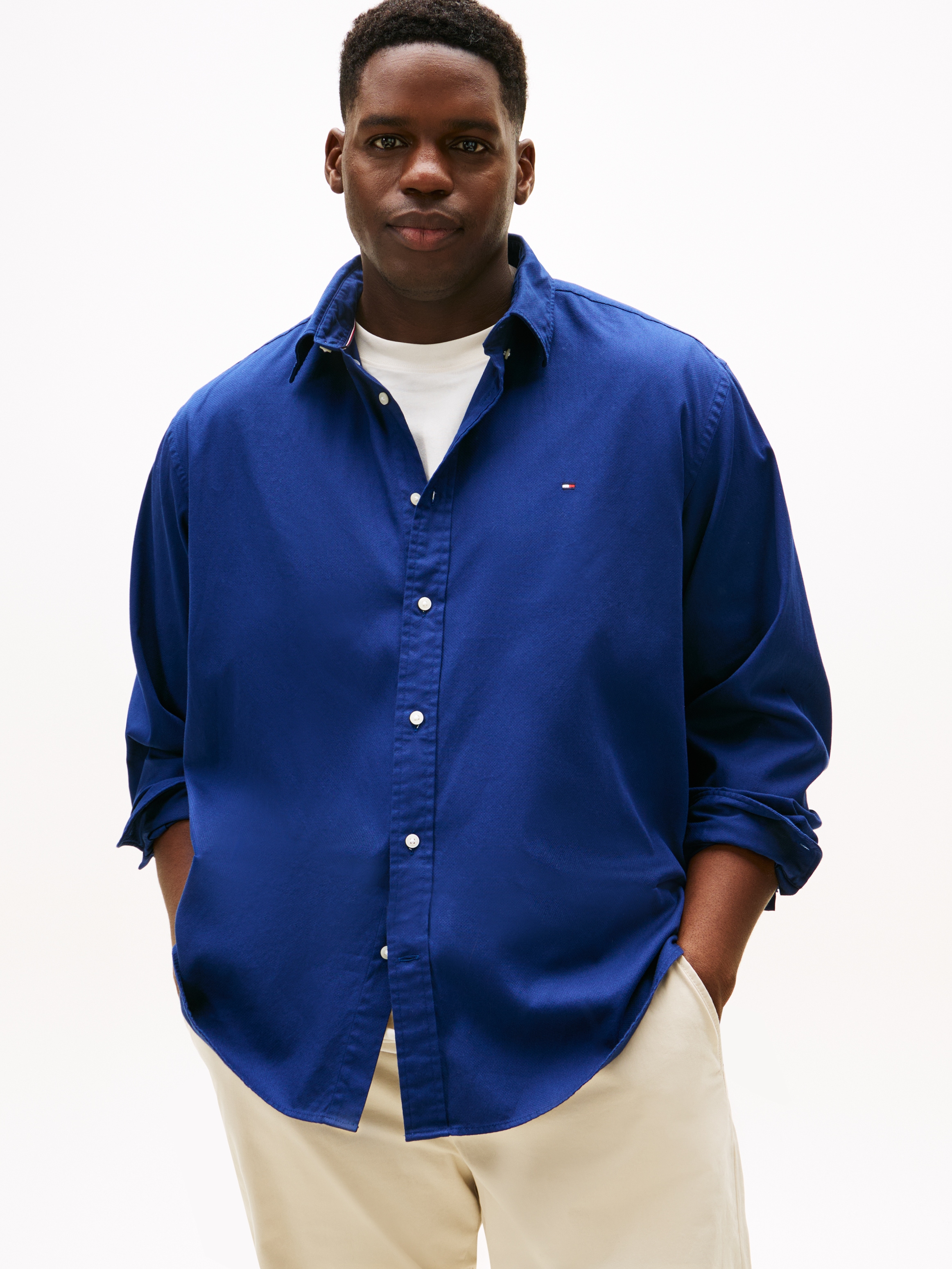 Image of Tommy Hilfiger Big & Tall Langarmhemd Grosse Grössen, Button-Down-Kragen